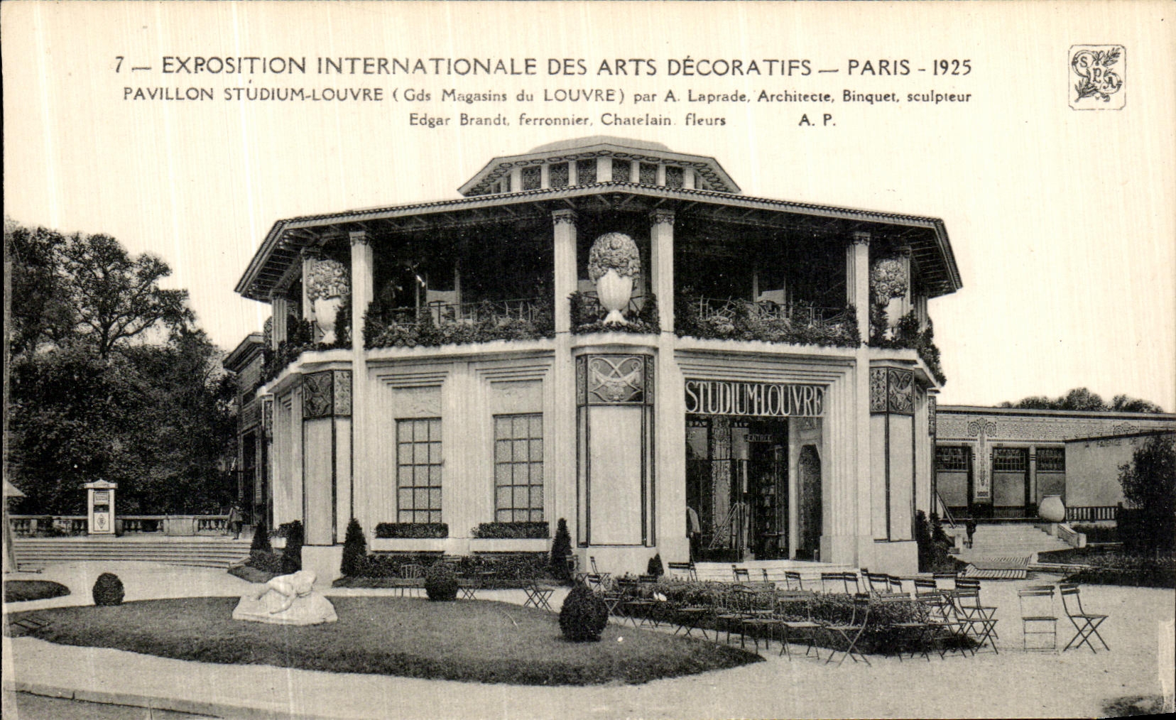 POSTAL Paris Interrnationale justo de la VENDIMIA de la lumbrera decorativa de Studieum de la casa de los artes