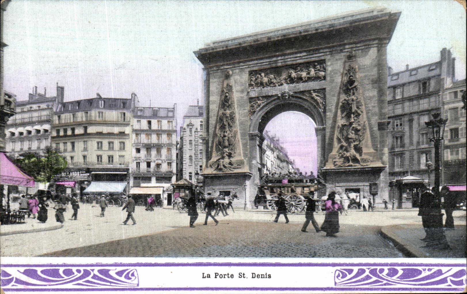 VINTAGE POSTCARD the Gate St Denis Paris