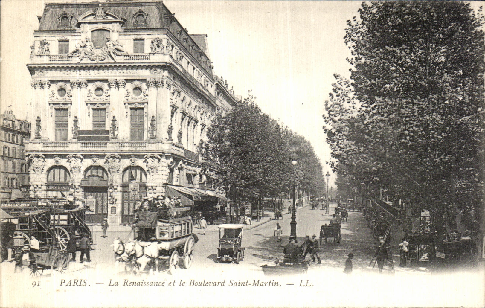 VINTAGE POSTCARD Paris Renaissance and the Holy Boulevard Martin