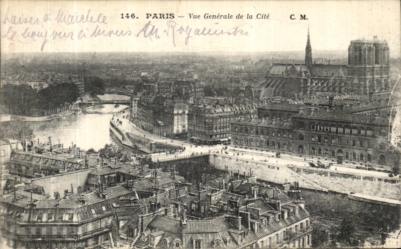 CPA Paris Vue Generale de la Cite Notre Dame