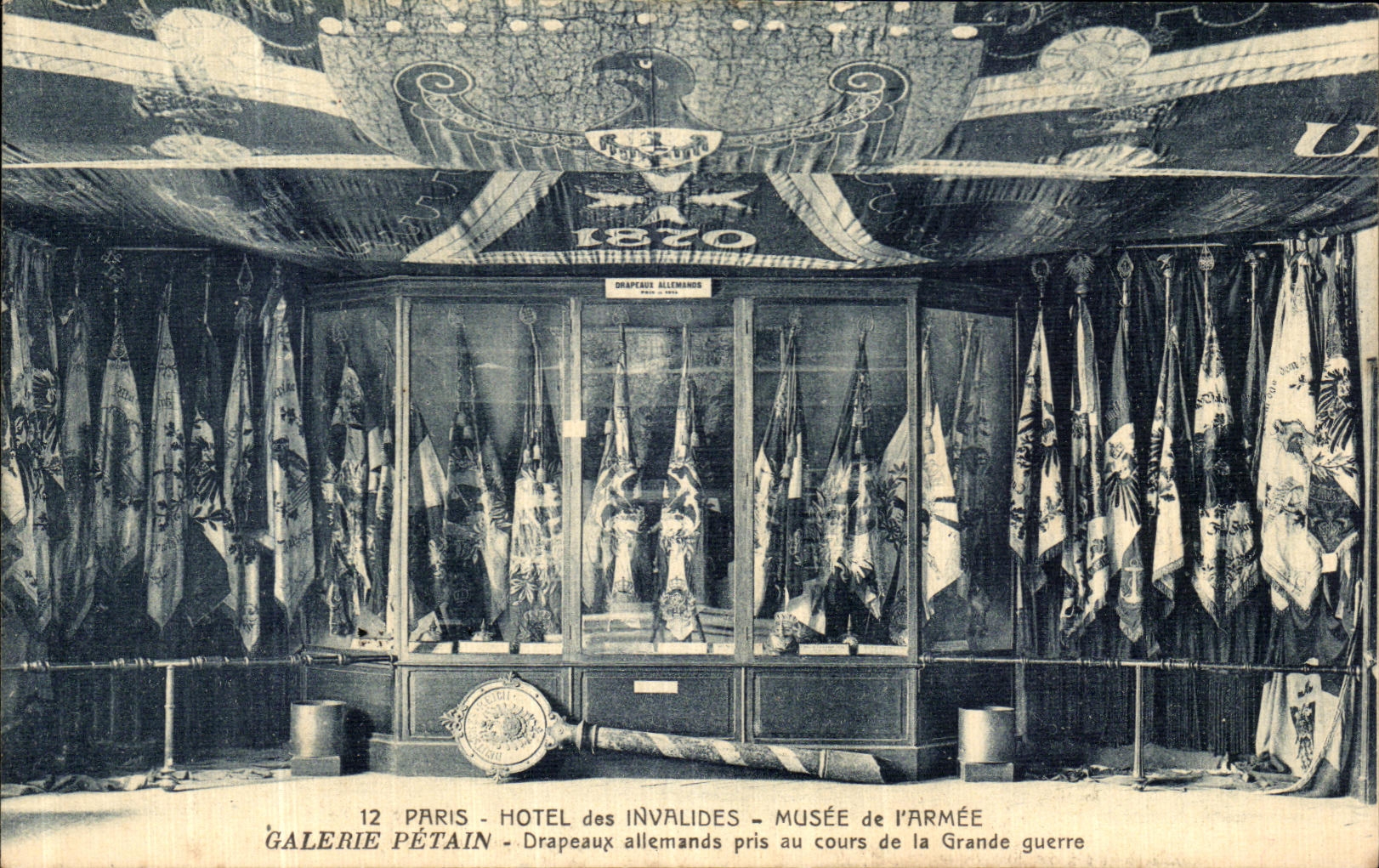 VINTAGE POSTCARD Paris Hotel of the Invalids Museum of L armed Gallery Petain Militaria