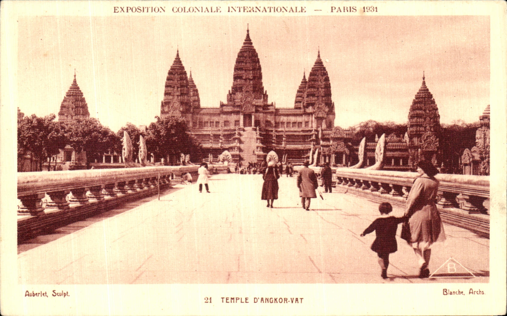 VINTAGE POSTCARD International exhibition Colonial Paris 1931 Temple D Angkor VAt
