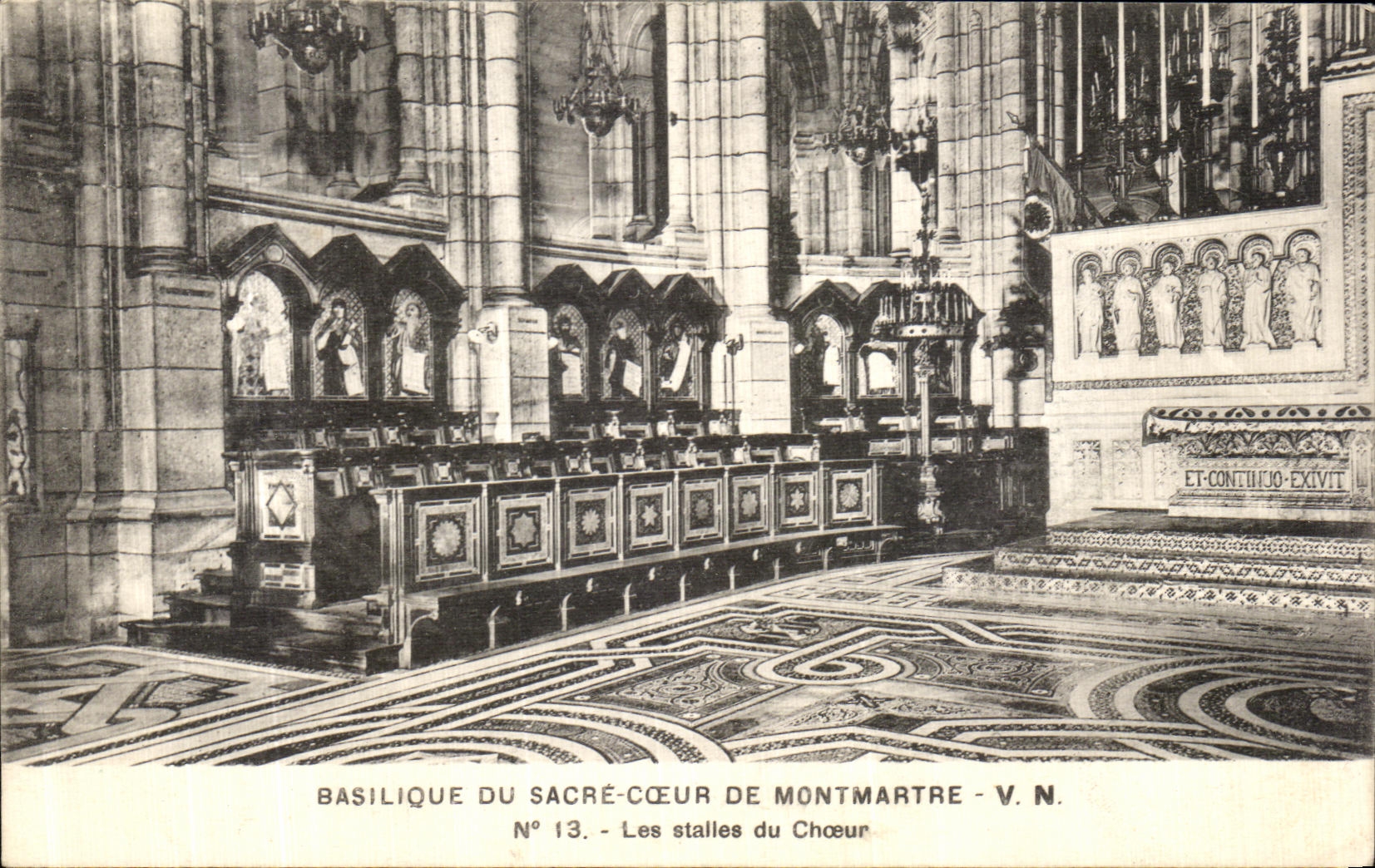 VINTAGE POSTCARD Basilica Of the sacring Heart De Montmartre Stalls of the Chorus