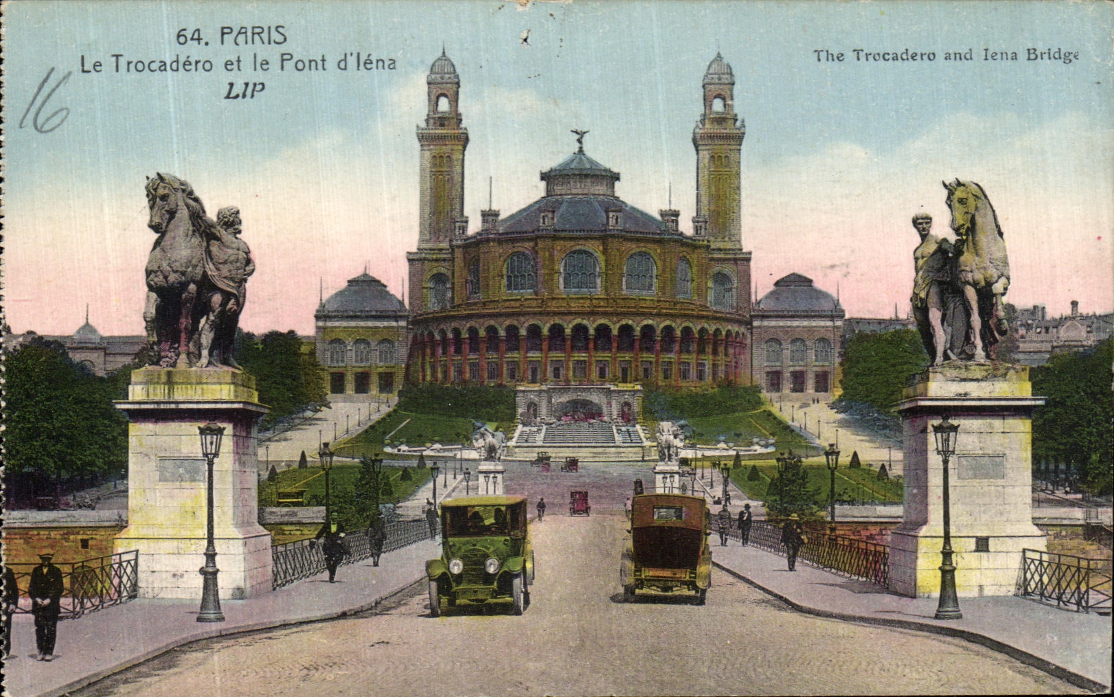 VINTAGE POSTCARD Paris the trocadero and the Bridge D Iena