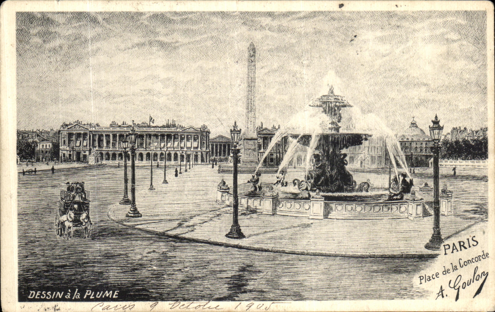 CPA Paris Place de la Concorde Goulon