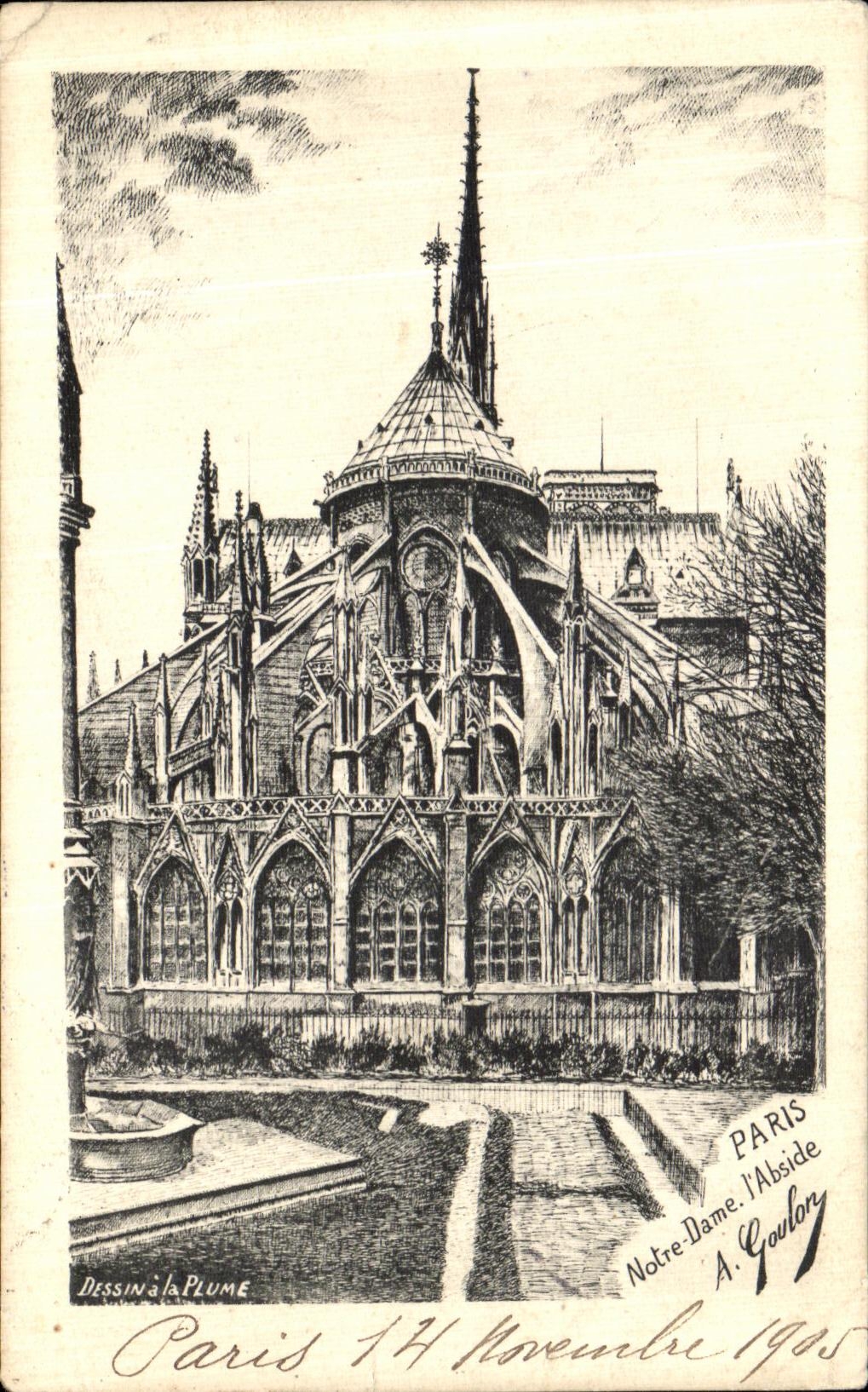 POSTAL Paris Notre Dame L Apse de la VENDIMIA de Goulon