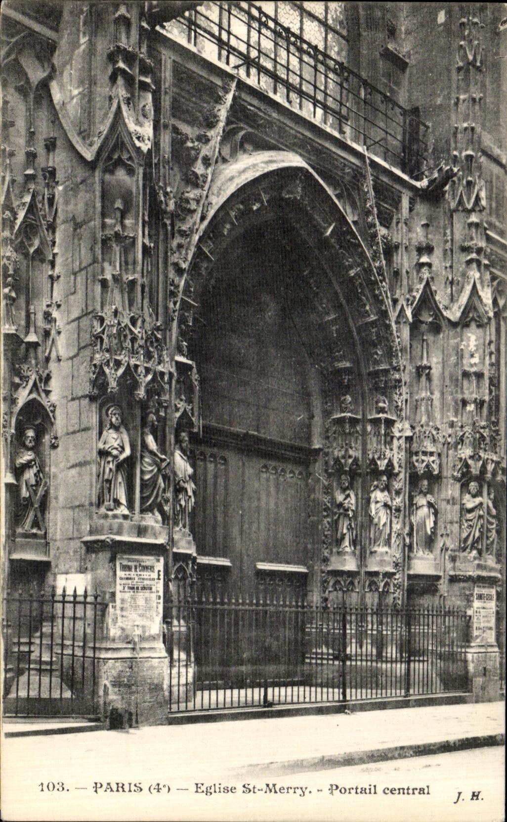 CPA Paris Eglise St Merry Portail Central