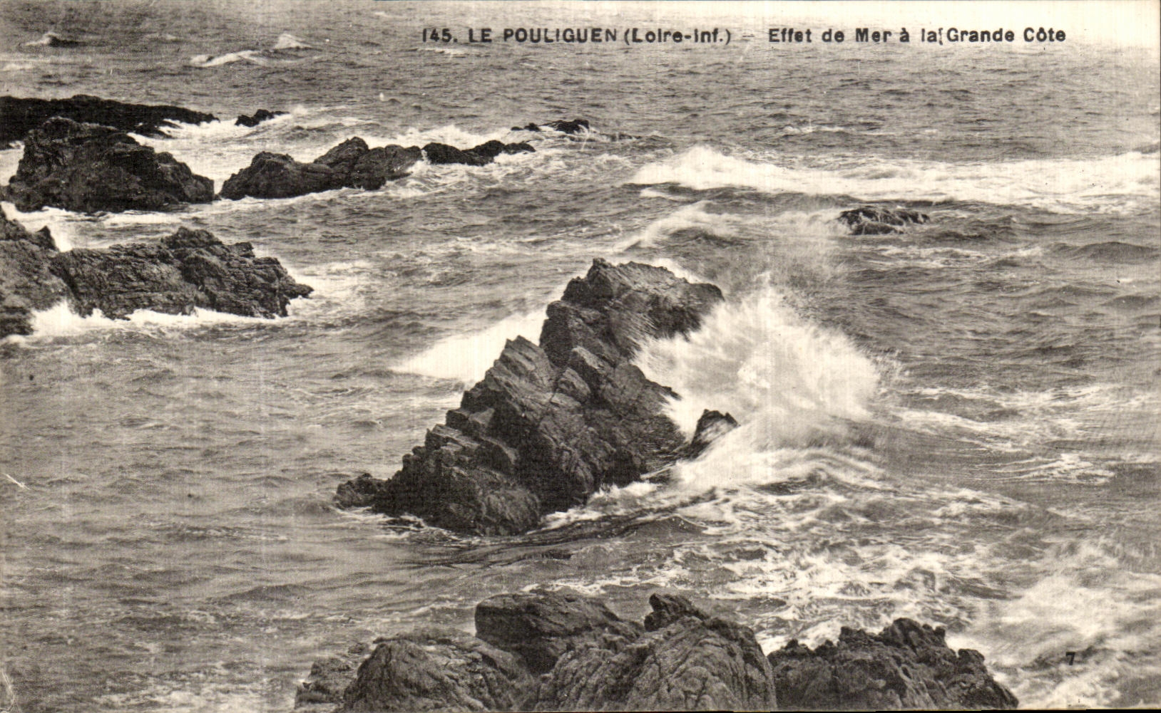 VINTAGE POSTCARD Pouliguen Effect Of tide the Great Dimension
