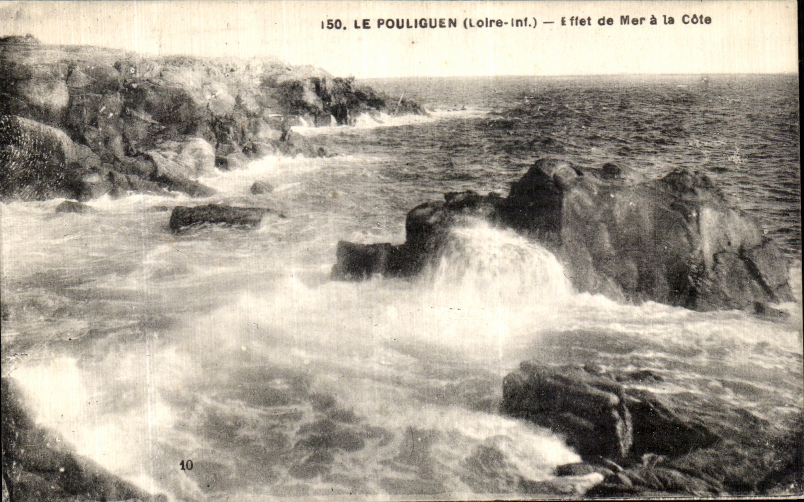 VINTAGE POSTCARD Pouliguen Effet of Sea has the Dimension