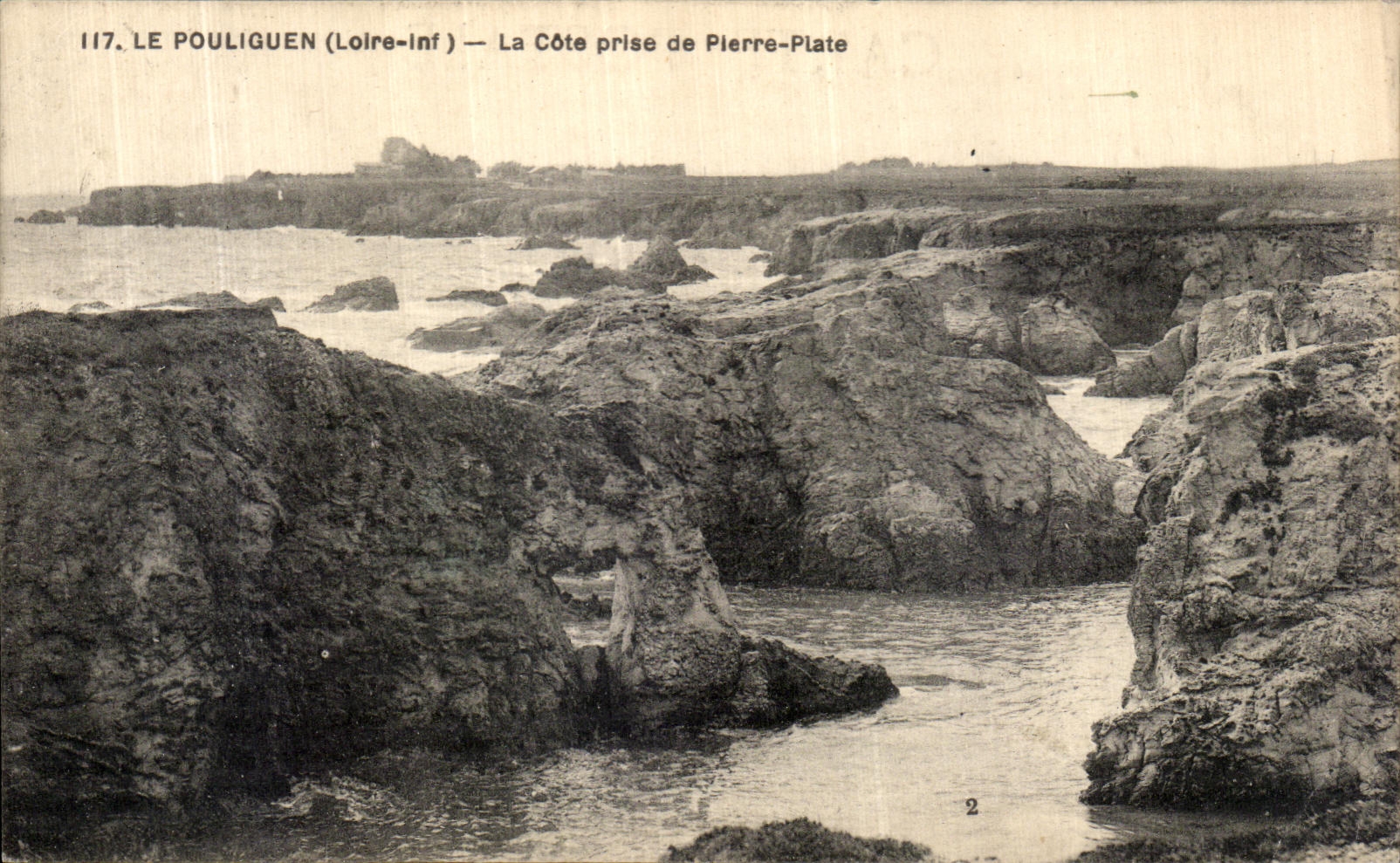 VINTAGE POSTCARD Pouliguen the Dimension Taken of Pierre Punt