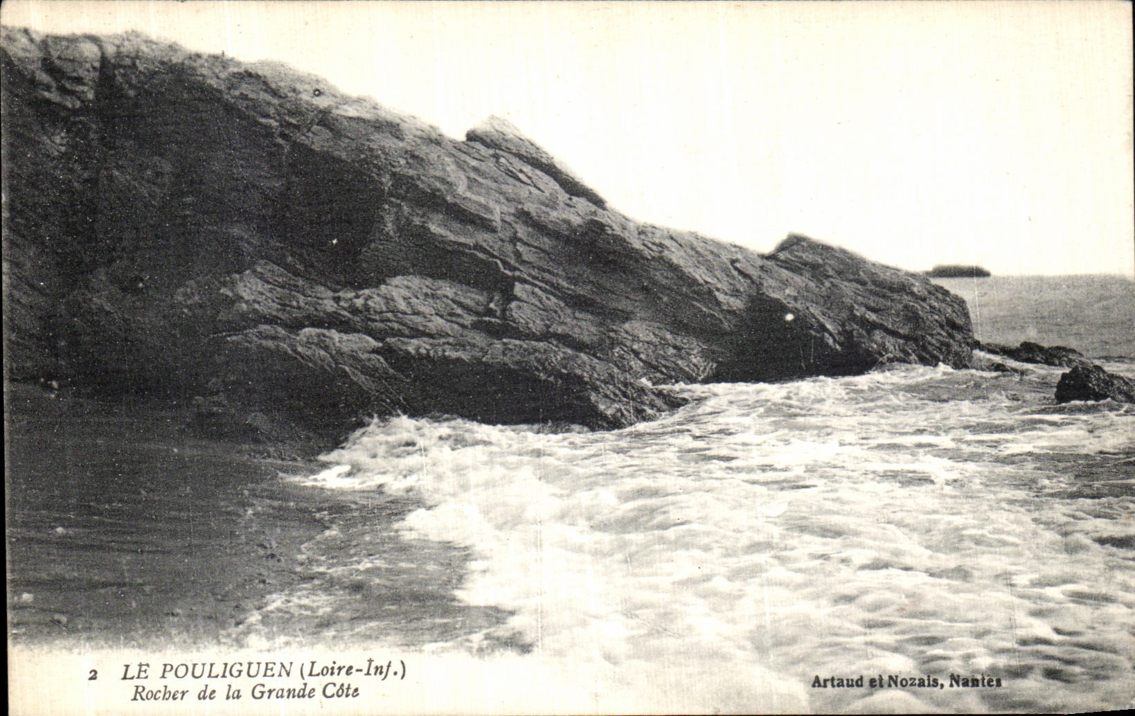 VINTAGE POSTCARD Pouliguen Rock of the Great Dimension