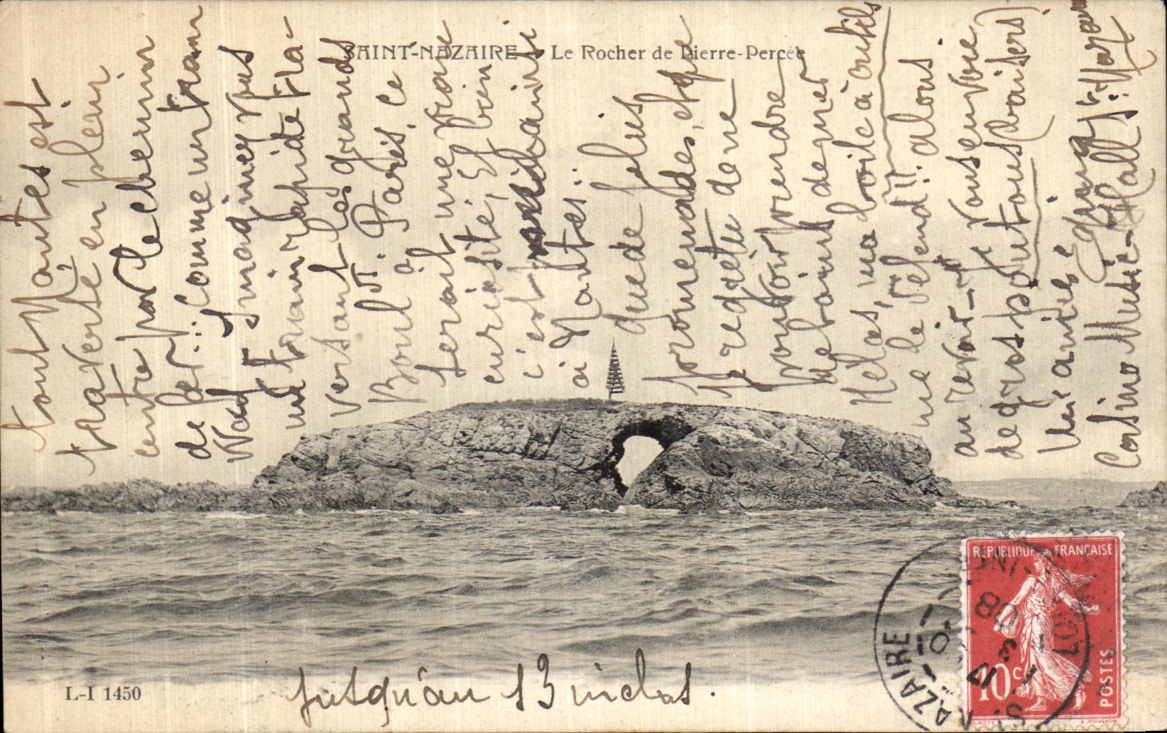 VINTAGE POSTCARD Saint Nazaire the Rock of Pierre Bored