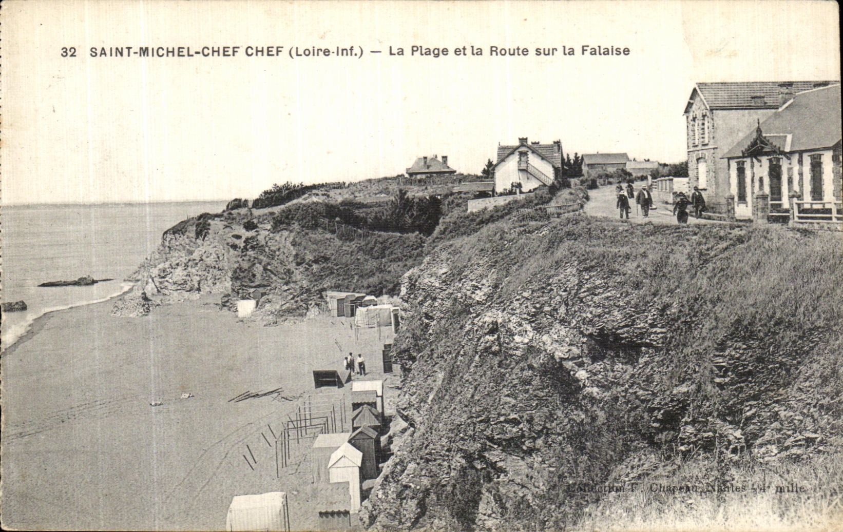 VINTAGE POSTCARD Saint Michel Chief Chief the Beach and the Road on Cliff