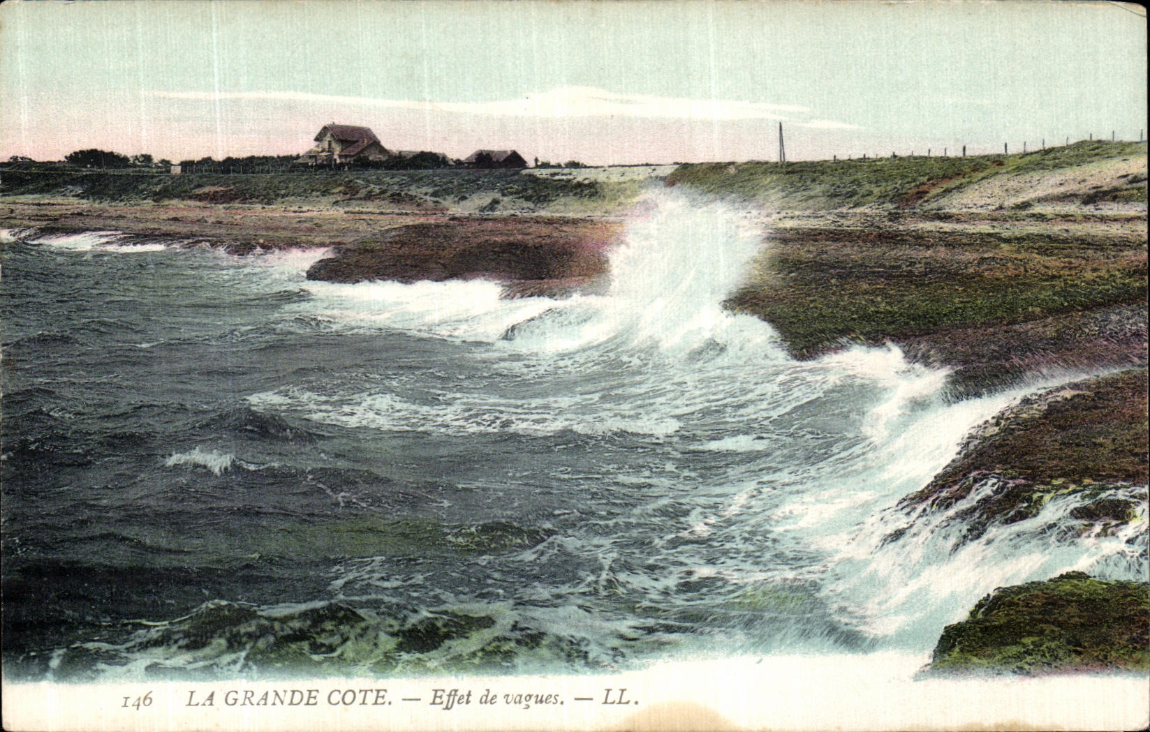 CPA La Grande Cote Effet de Vagues