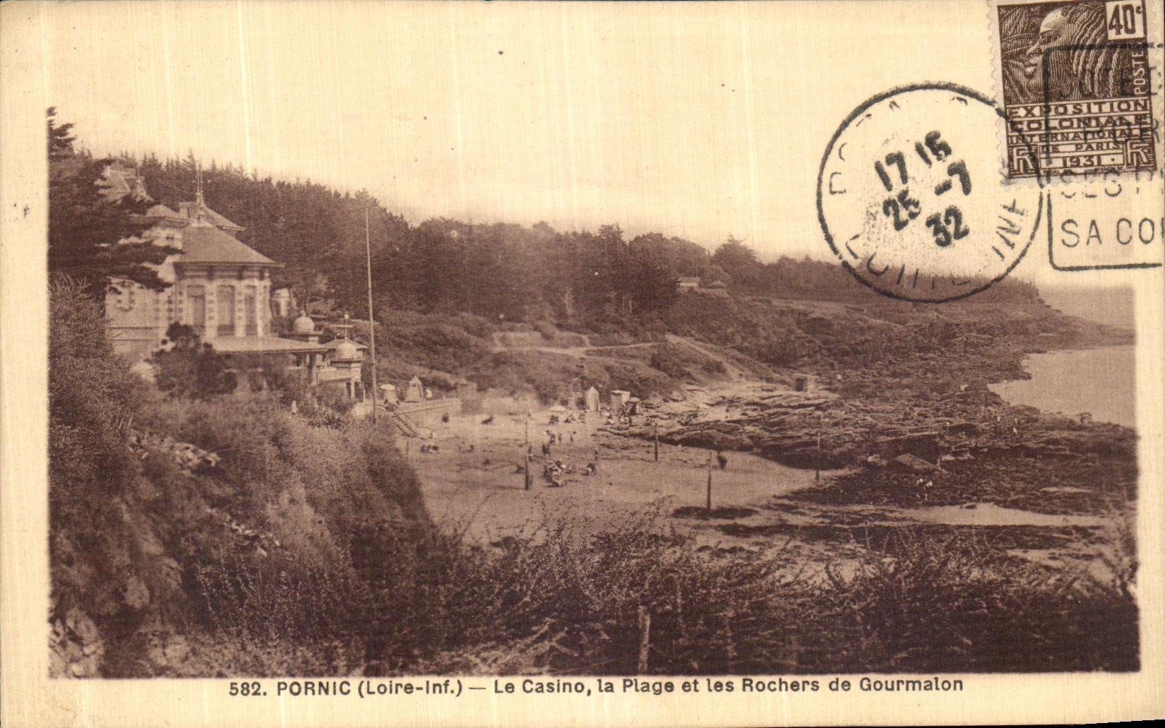 CPA Pornic Le Casino La Plage et les Rochers de Gourmalon