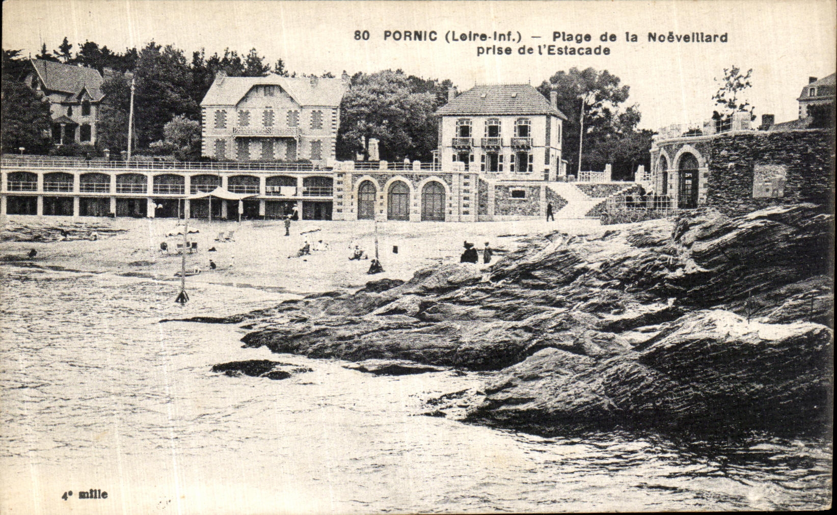 CPA Pornic Plage de la Noeveillard prise de l Estacade