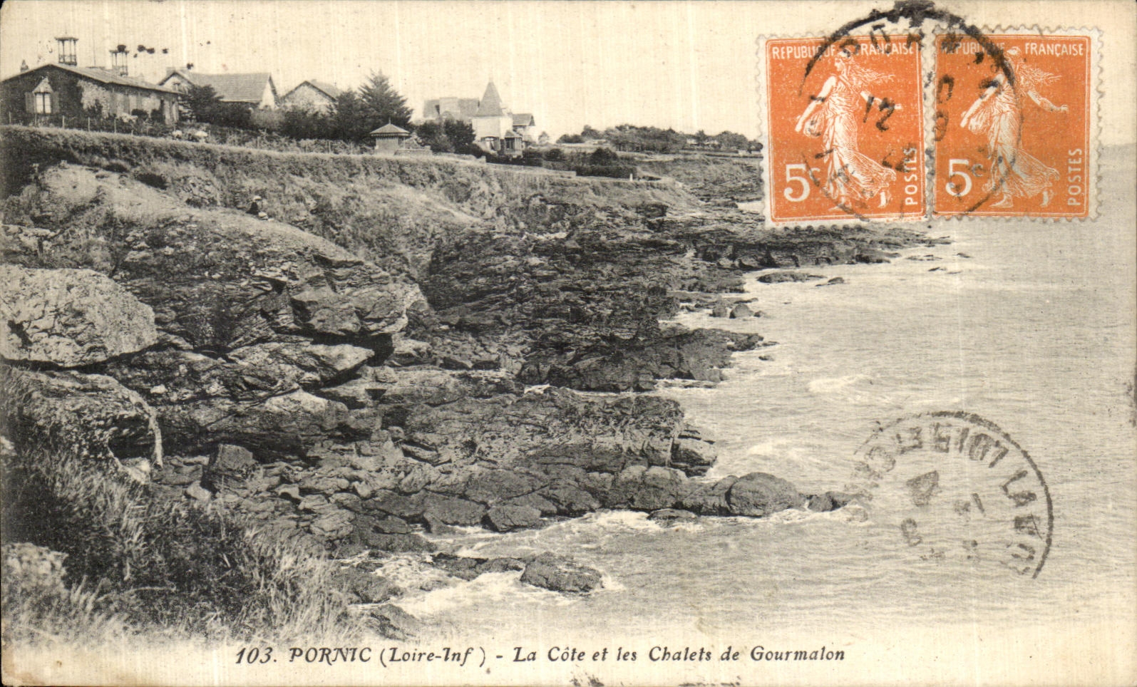 CPA Pornic La Cote et les Chalets de Gourmalon