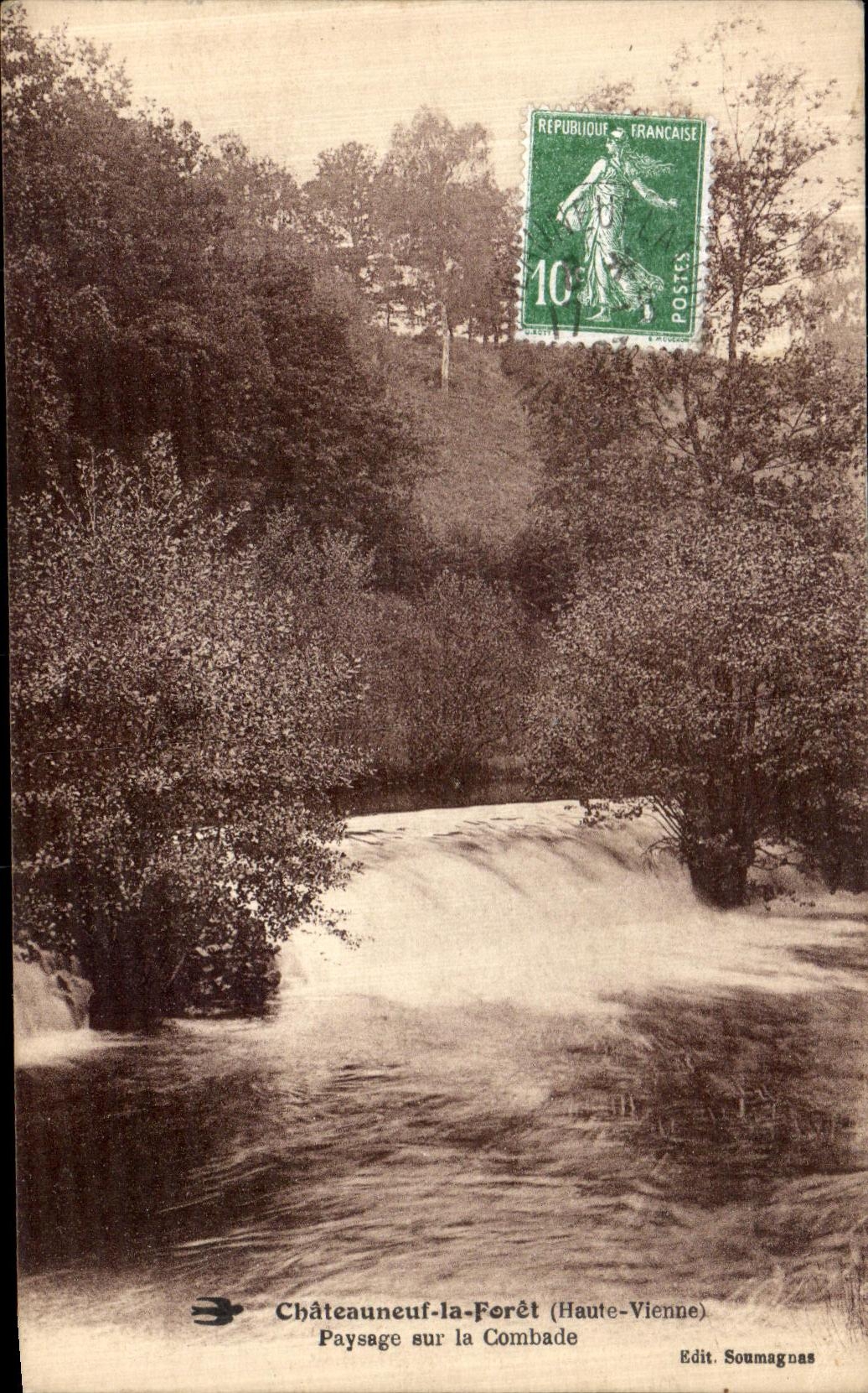 VINTAGE POSTCARD Chateauneuf the Drill Landscape On Combade
