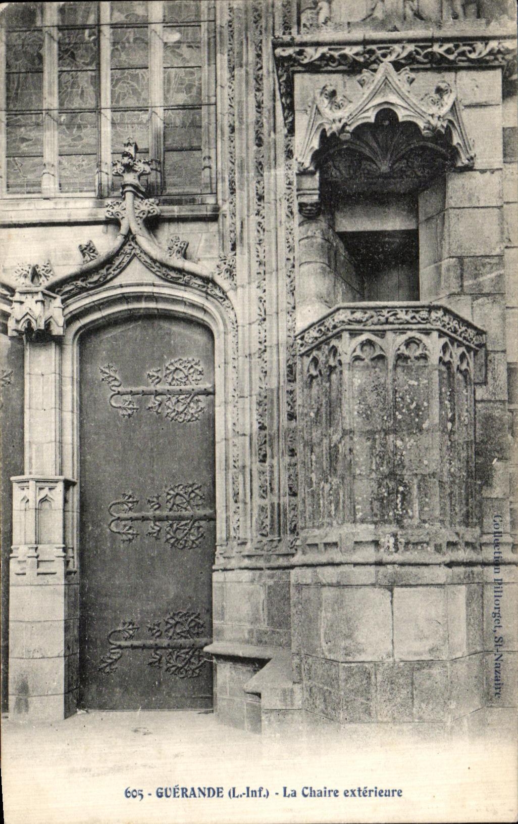 POSTAL Guerande de la VENDIMIA el púlpito externo