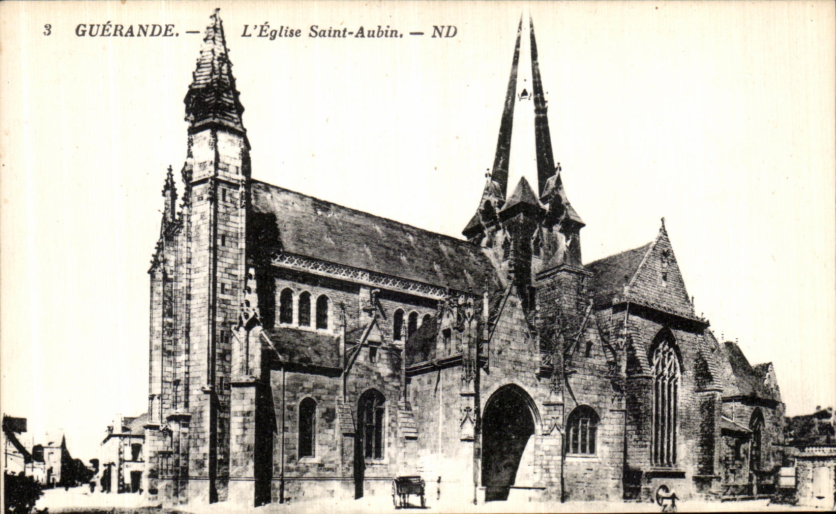 POSTAL Guerande L iglesia Aubin santo de la VENDIMIA