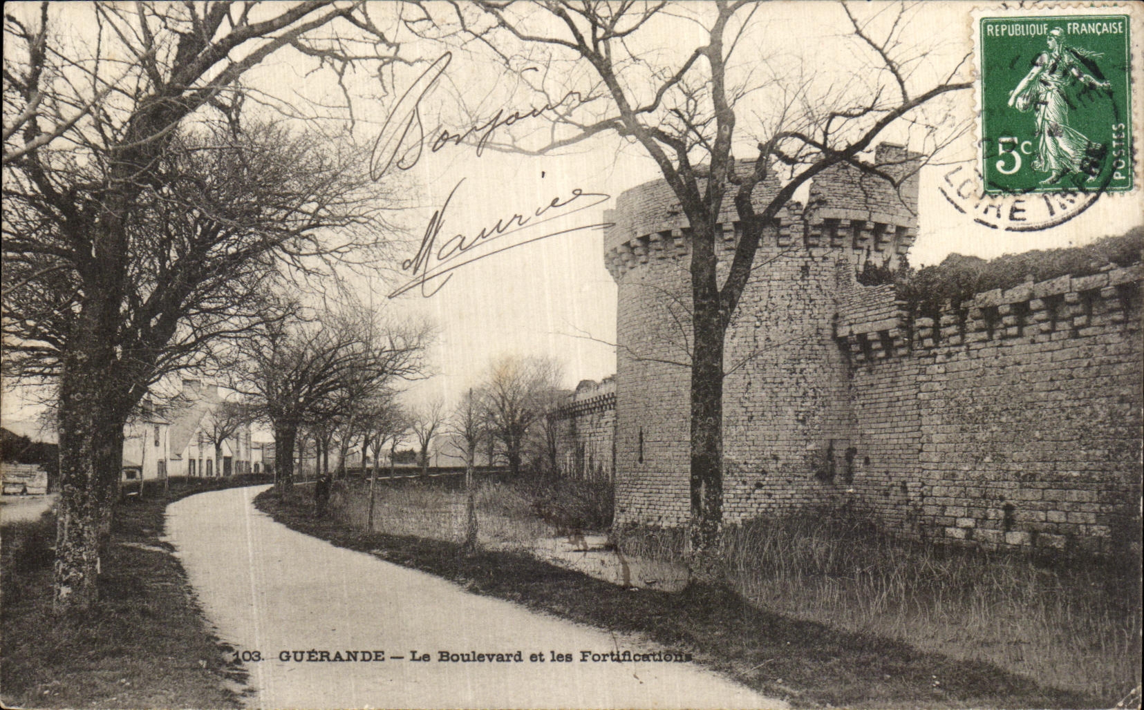 POSTAL Guerande de la VENDIMIA el bulevar y los fortalecimientos