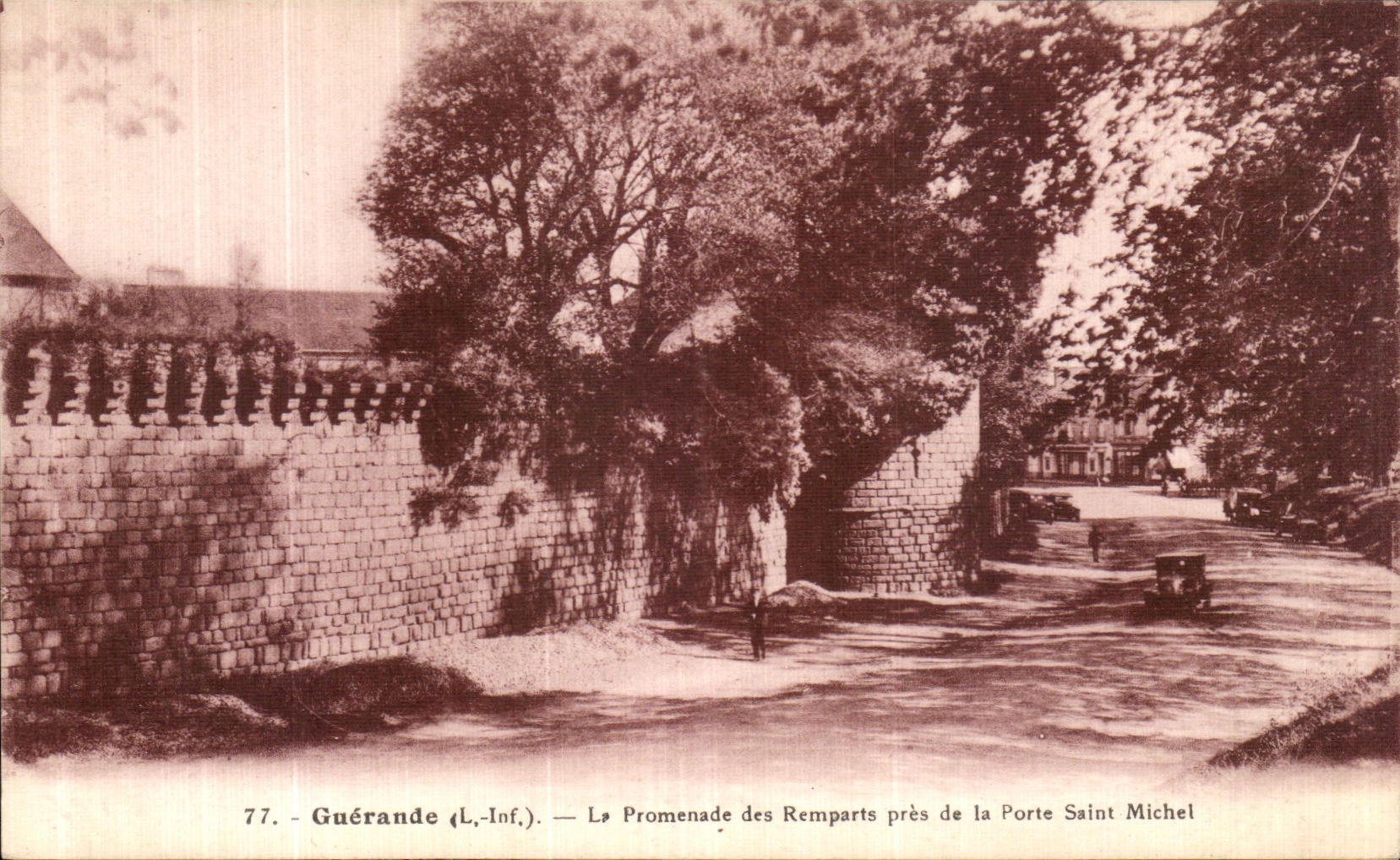 POSTAL Guerande de la VENDIMIA que la caminata de las paredes se cierra del Saint Michel de la puerta