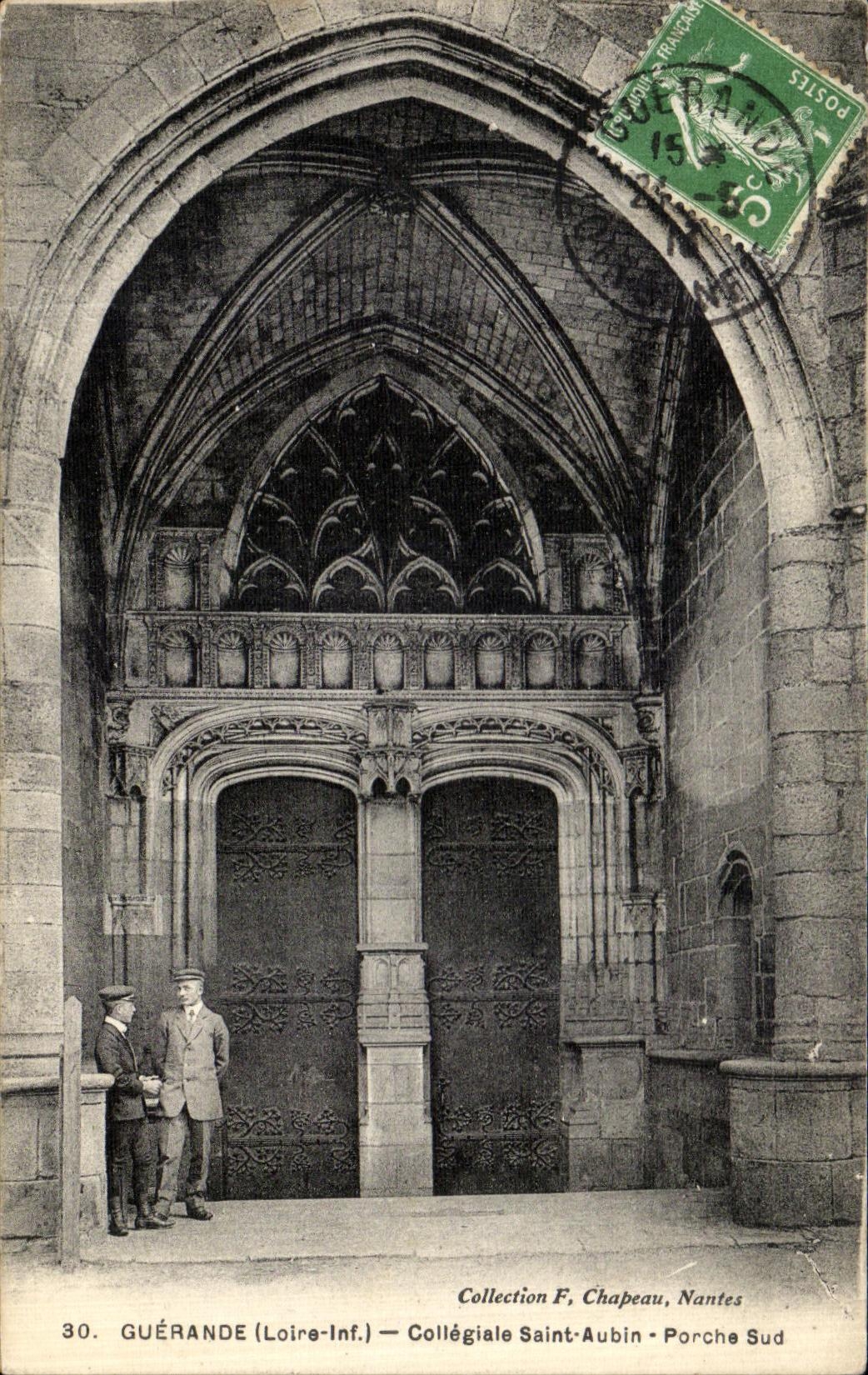 POSTAL Guerande de la VENDIMIA colegial Saint el portico meridional de Aubin