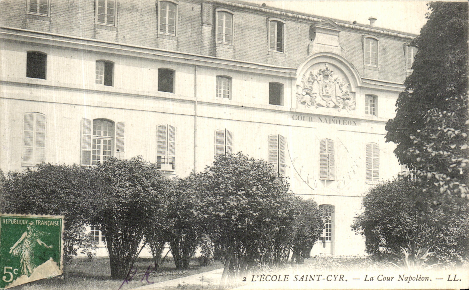 VINTAGE POSTCARD St Cyr L School the Napoleon Court