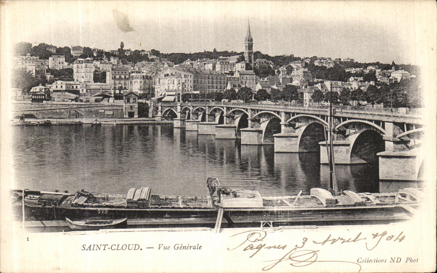 VINTAGE POSTCARD Holy Cloud View Barge Boat