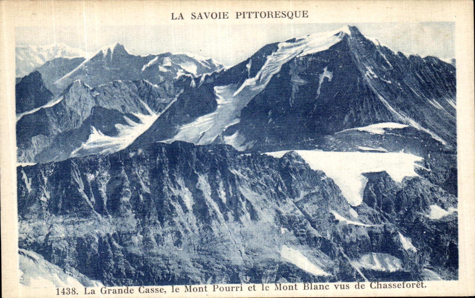 VINTAGE POSTCARD Savoy Pitteresque Great Break in the Rotted Mount and Mont Blanc Seen of Chasseforet