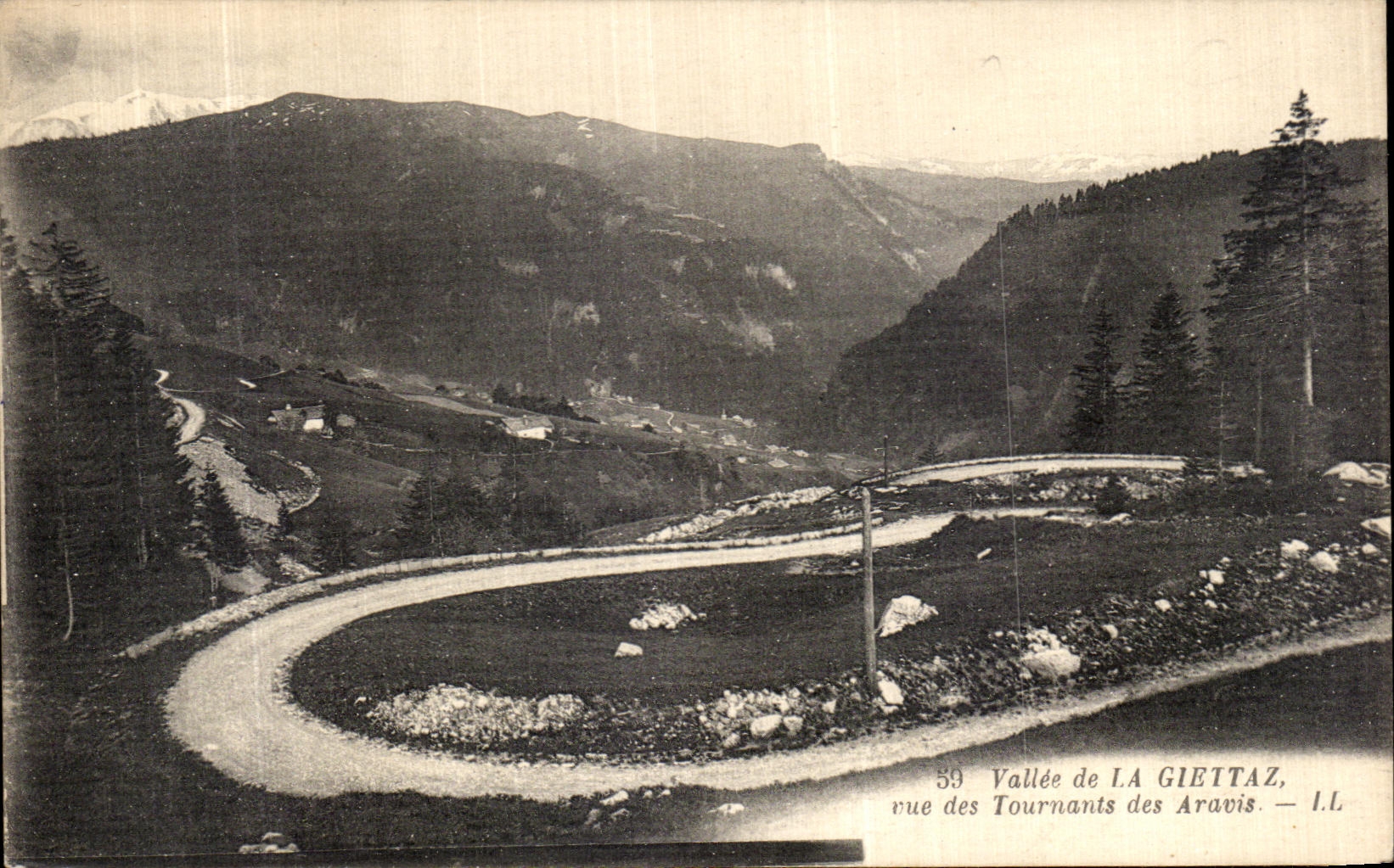 VINTAGE POSTCARD Valley of Giettaz Street of the Turnings of Aravis