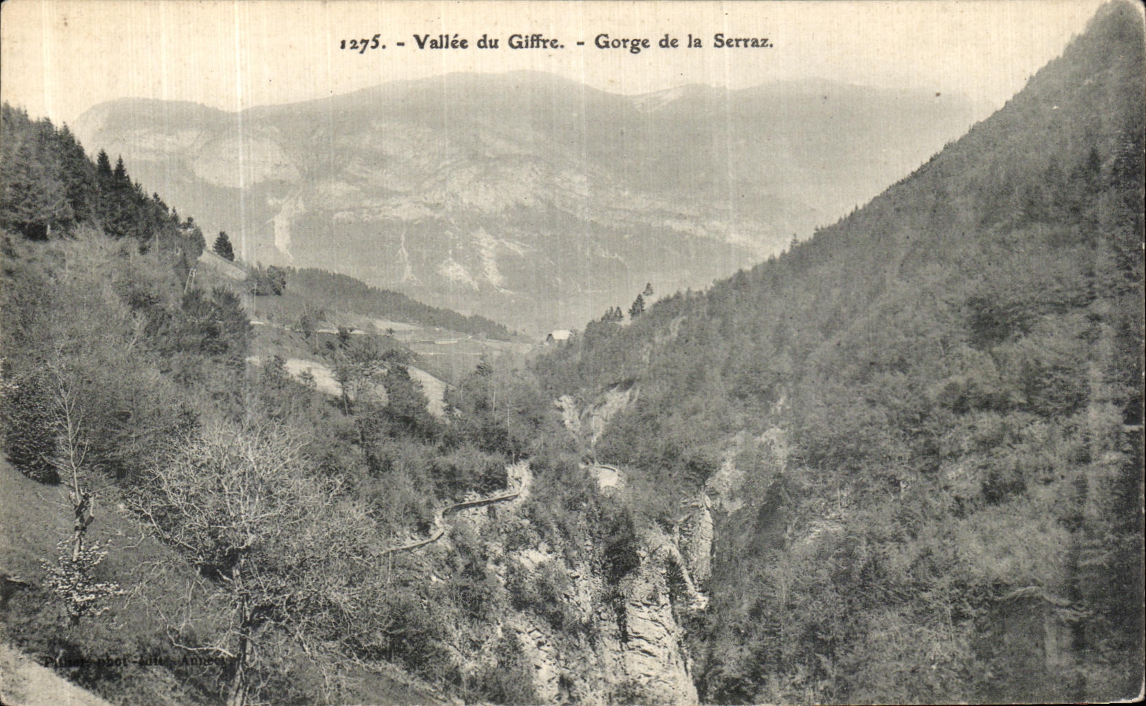 VINTAGE POSTCARD Vallee of Giffre Gorges with Serraz