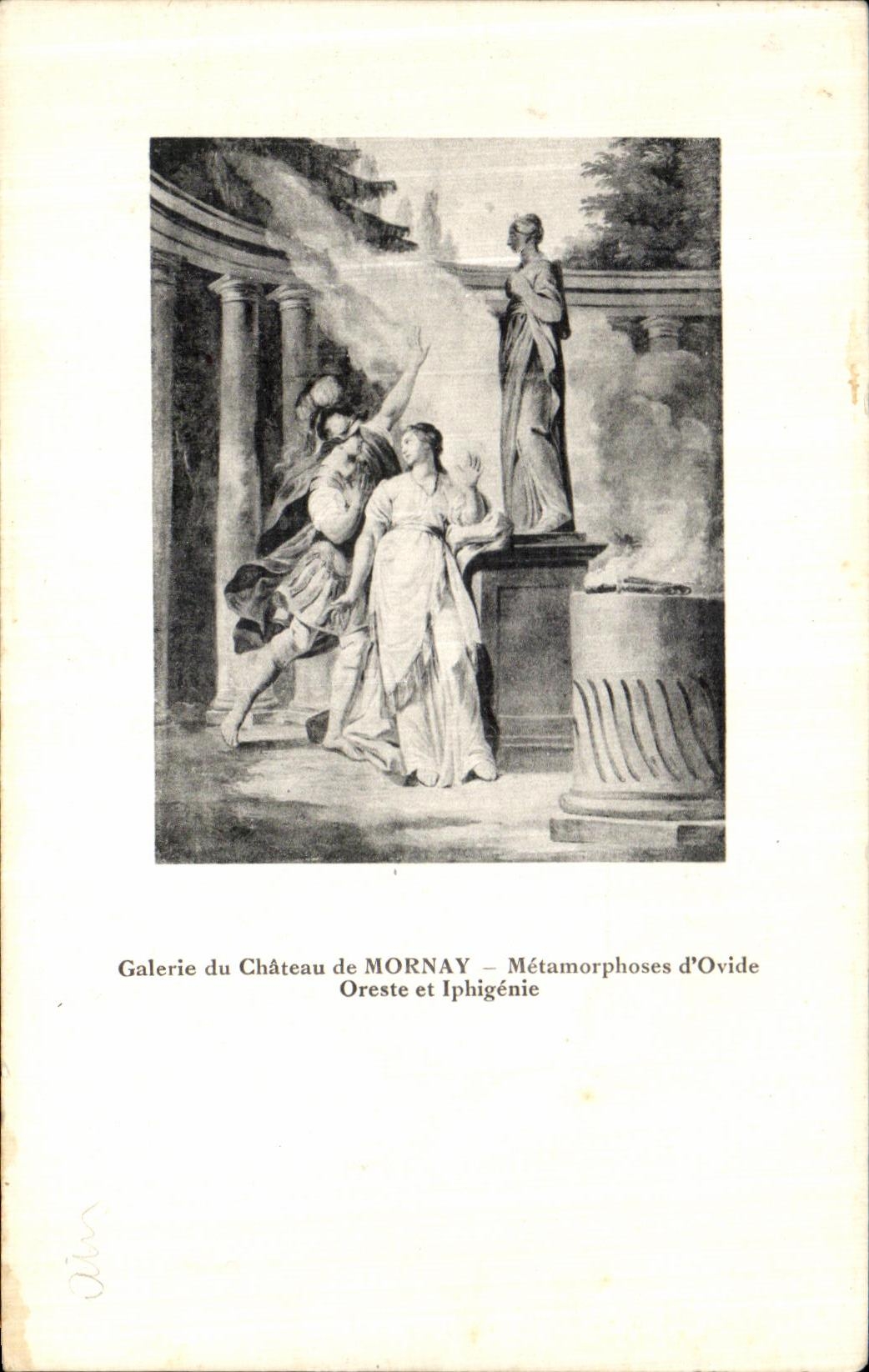 La galeria de la POSTAL de la VENDIMIA del castillo de Mornay transforma D Ovide Oreste e Iphigenie