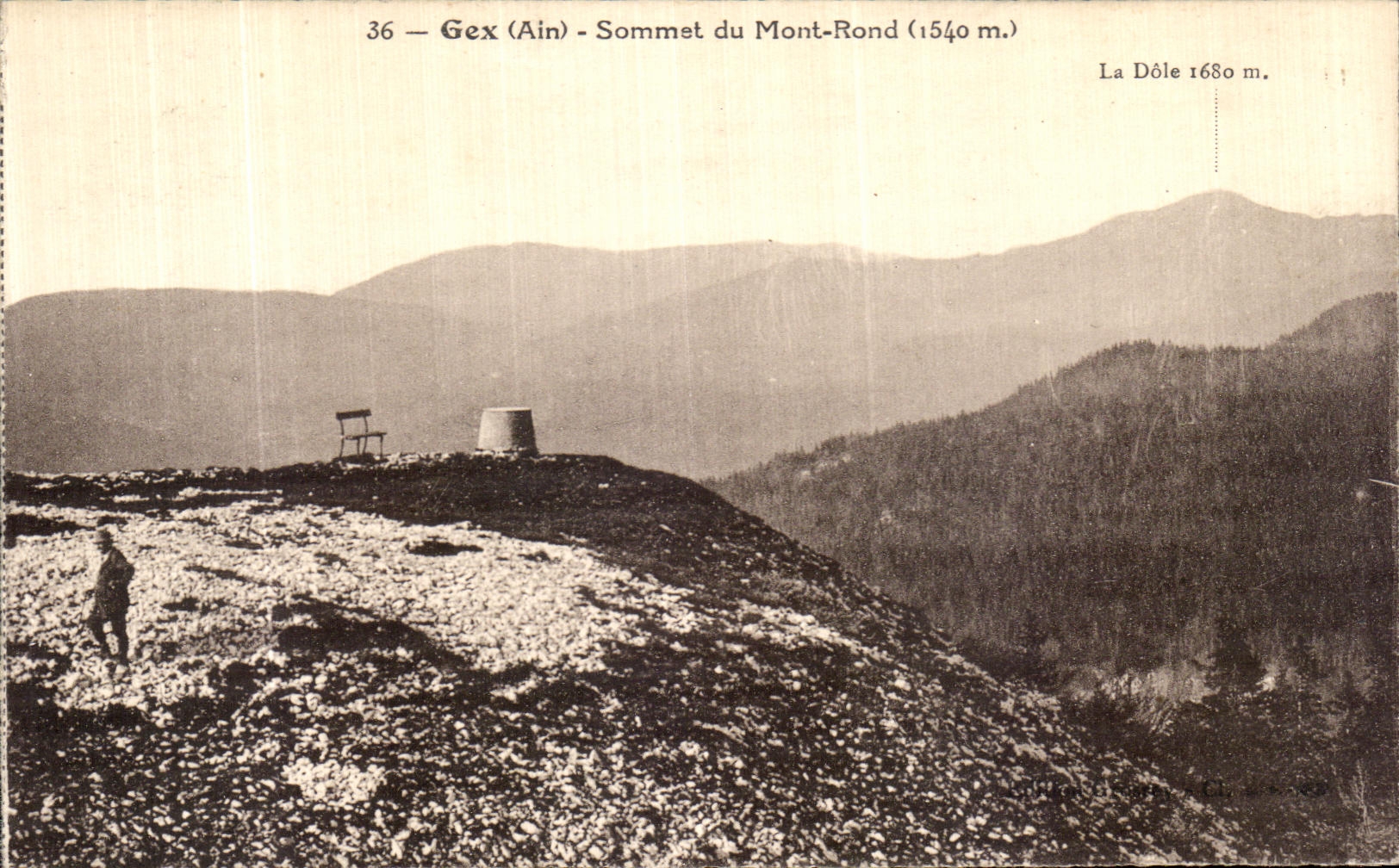 VINTAGE POSTCARD Gex Summit of the Round Mount