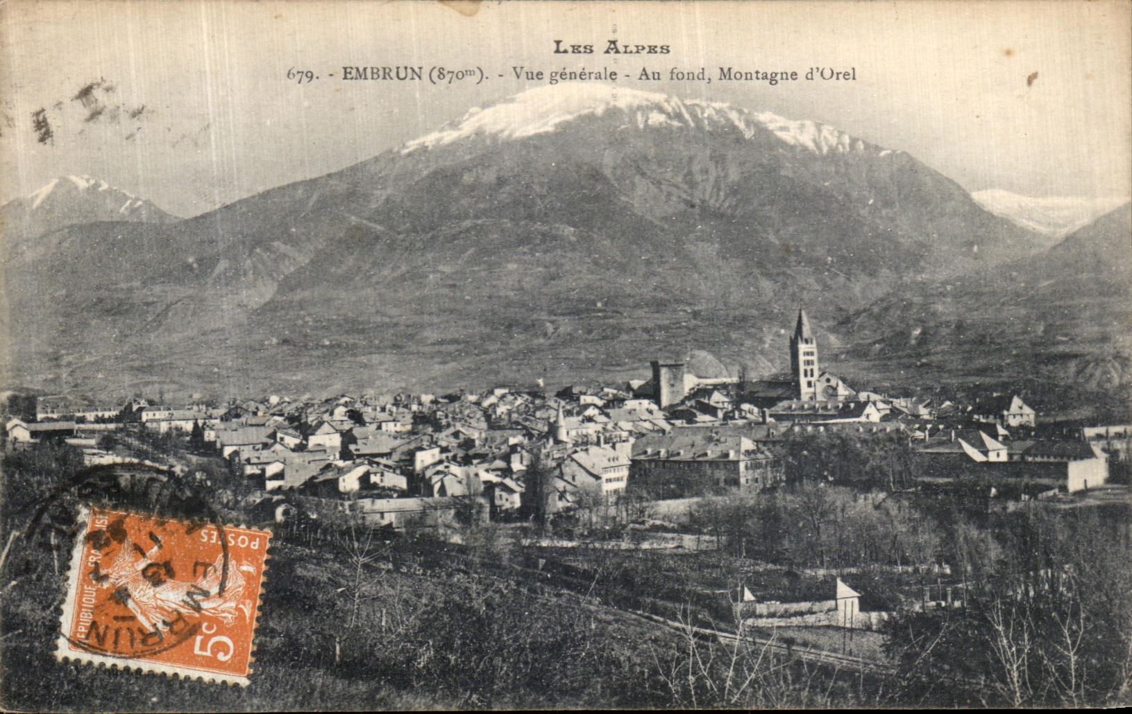 VINTAGE POSTCARD Spray View At the Bottom Mountain D Orel