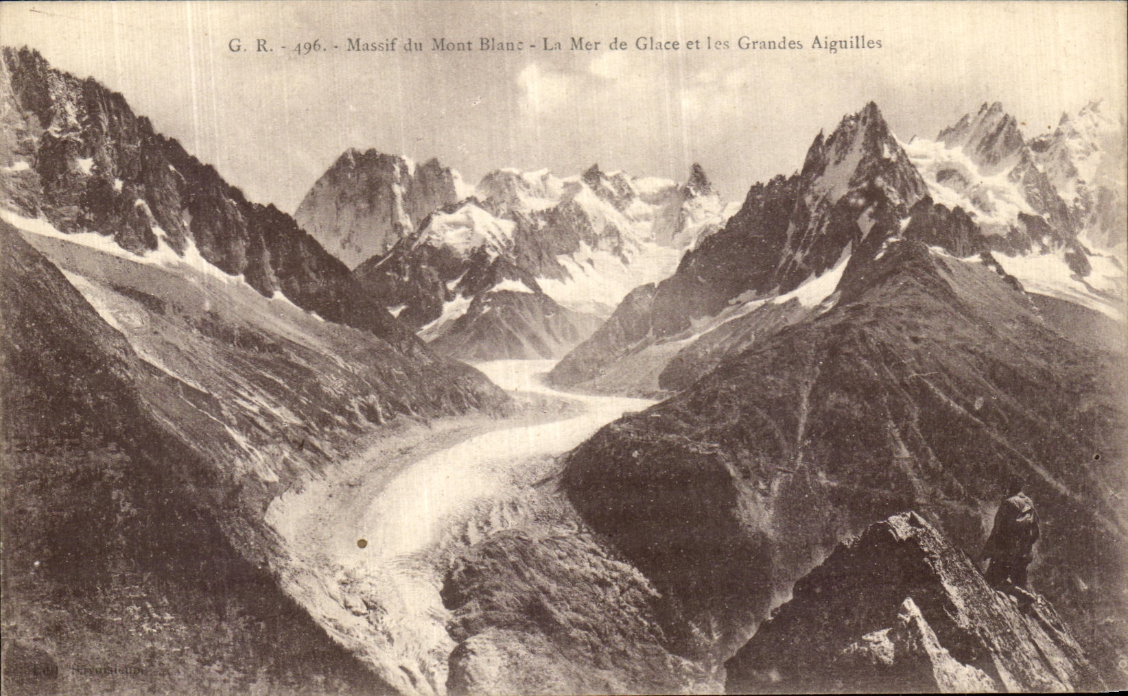VINTAGE POSTCARD Massive of Mont Blanc Sea Of Ice and Large Needles