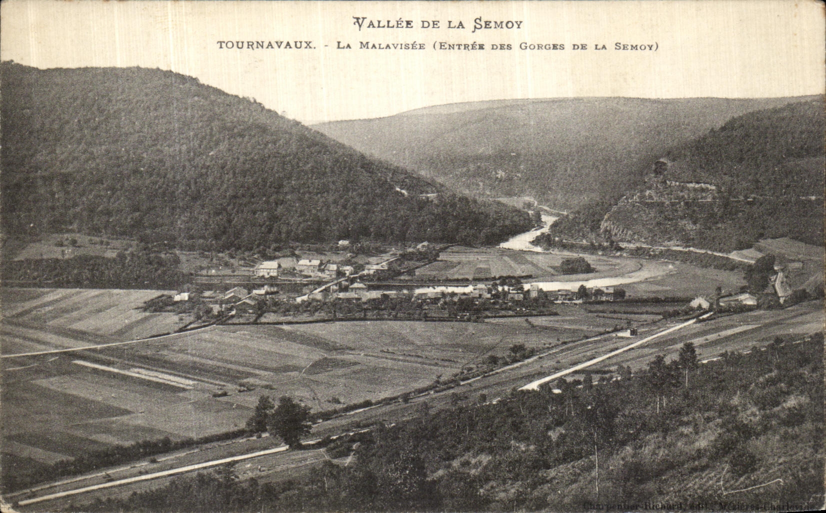 La POSTAL Tournavaux Malavisee de la VENDIMIA entro de las gargantas de Semoy