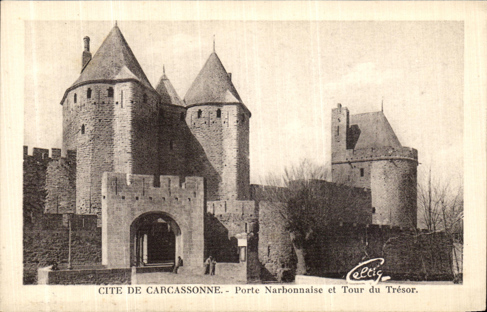 VINTAGE POSTCARD Carcassonne Carries Narbonnese and Turn of the Treasury