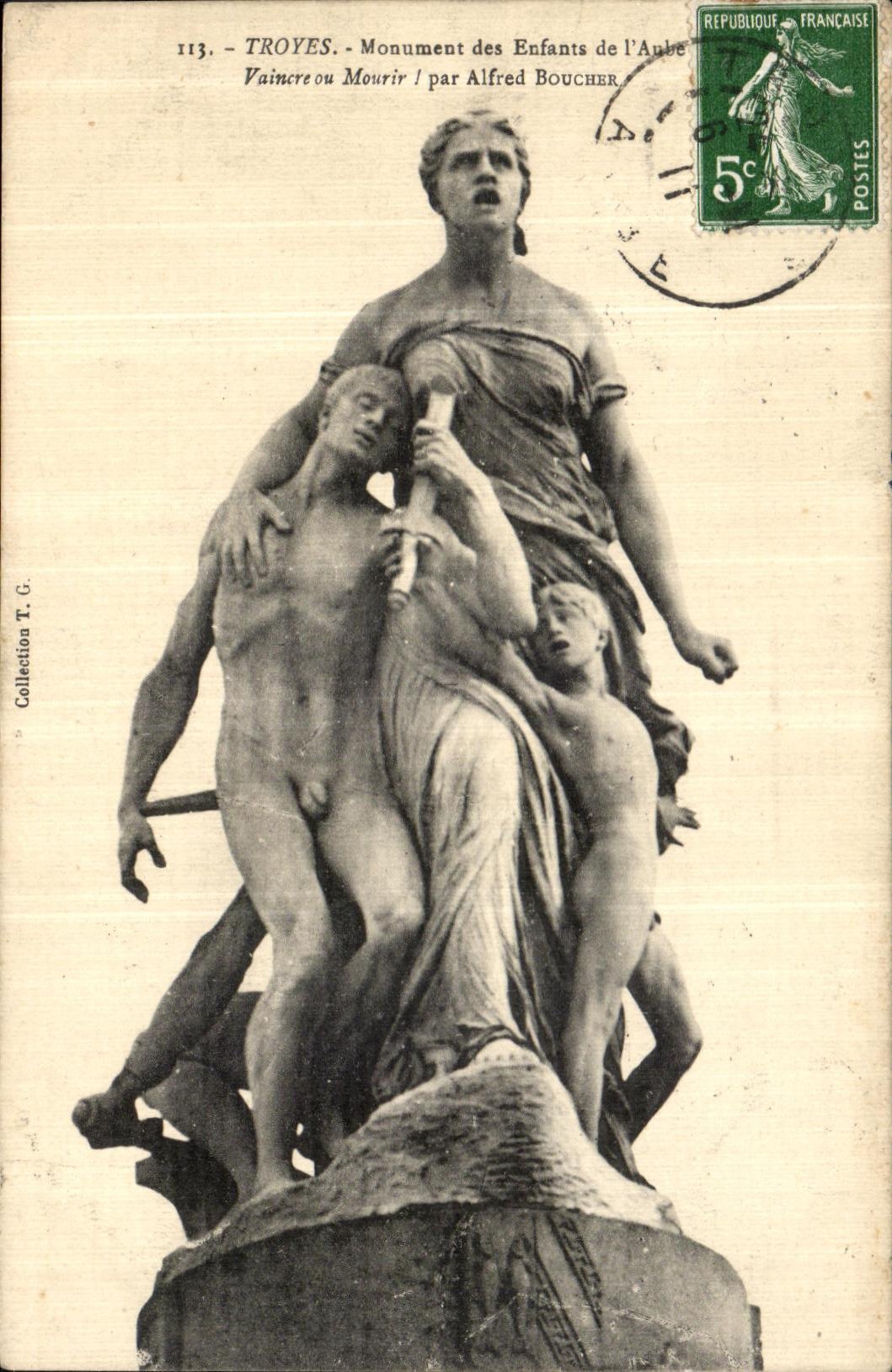 CPA Troyes Monument des Enfants de l Aude Vaincre ou Mourir Alfred Boucher 