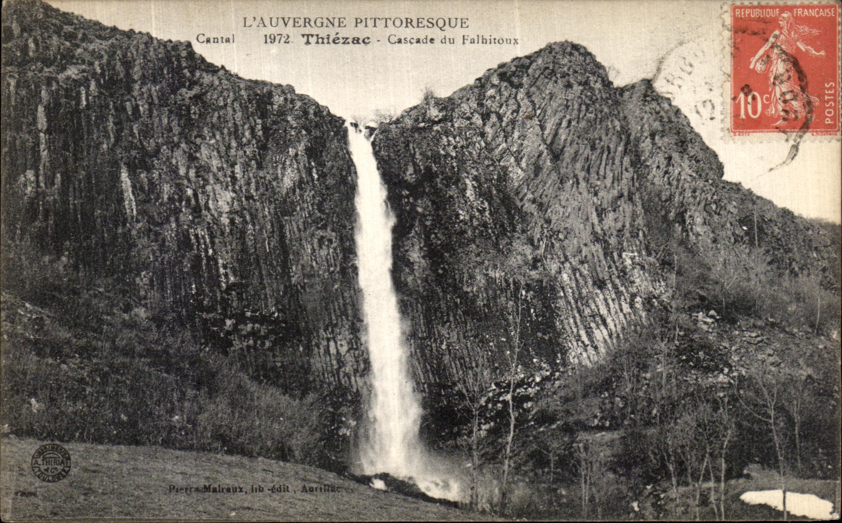 VINTAGE POSTCARD L Auvergne Pittoresque Thiezac Cascades of Falhitoux