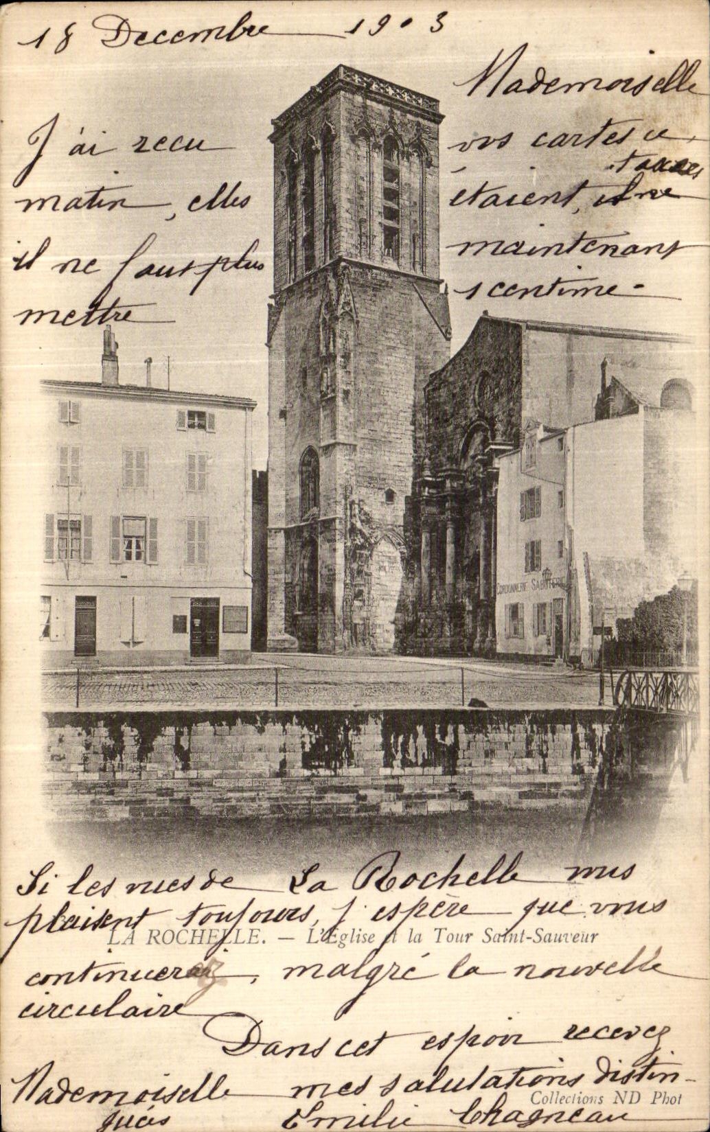POSTAL La Rochelle L iglesia y de la torre el ahorrador de la VENDIMIA Saint