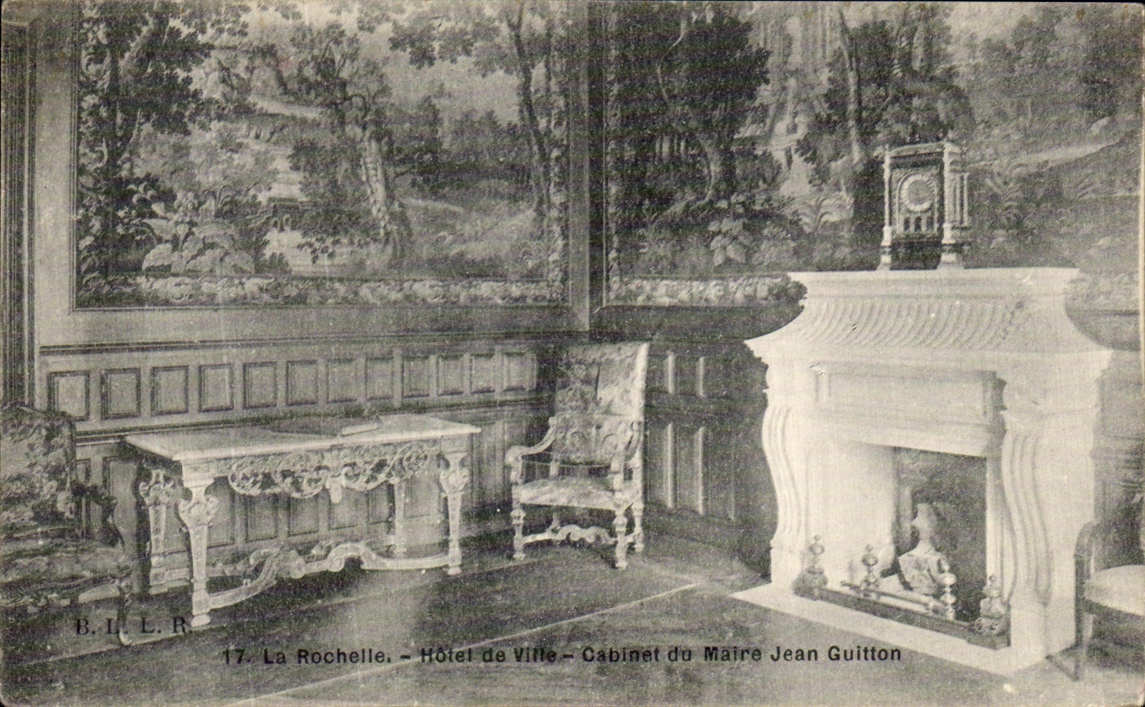 Gabinete del ayuntamiento de La Rochelle de la POSTAL de la VENDIMIA prefecto del Jean Guitton