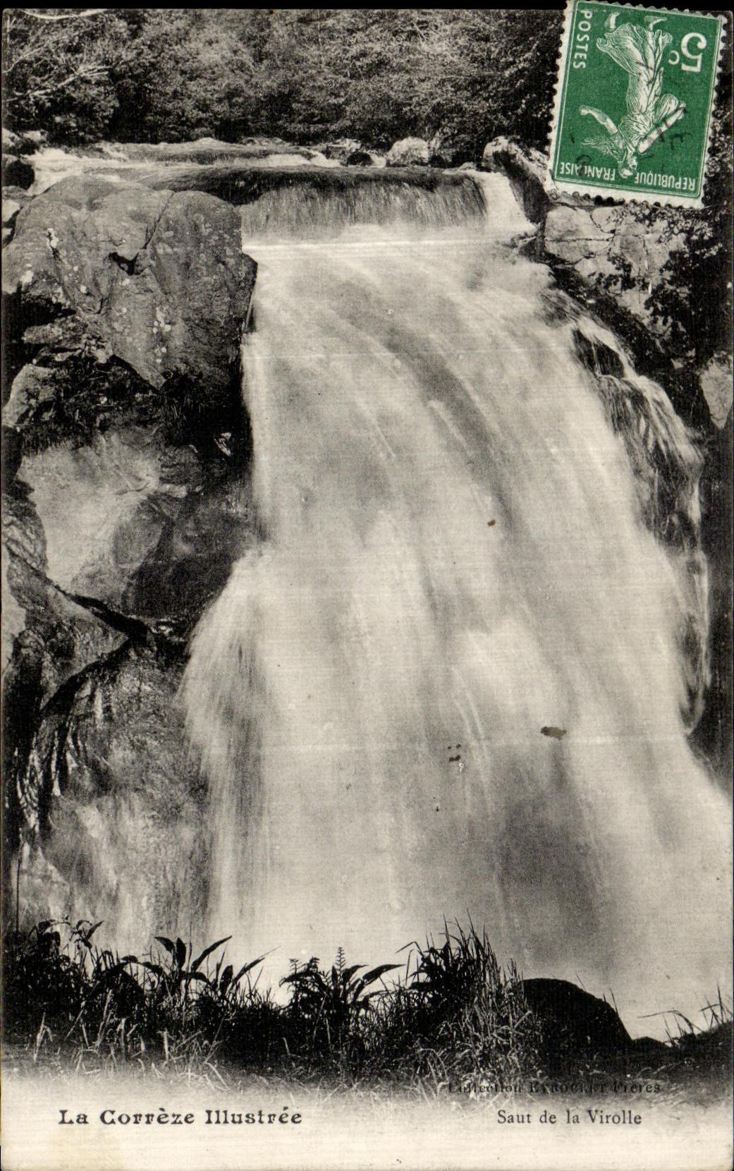 Salto ilustrado Correze de la POSTAL de la VENDIMIA del anillo