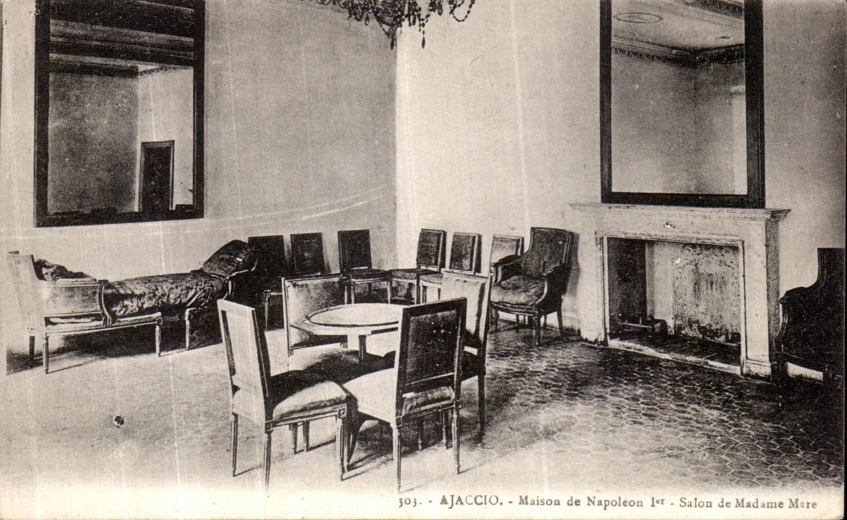 VINTAGE POSTCARD Ajaccio House of Napoleon 1st Living room of Madam mother