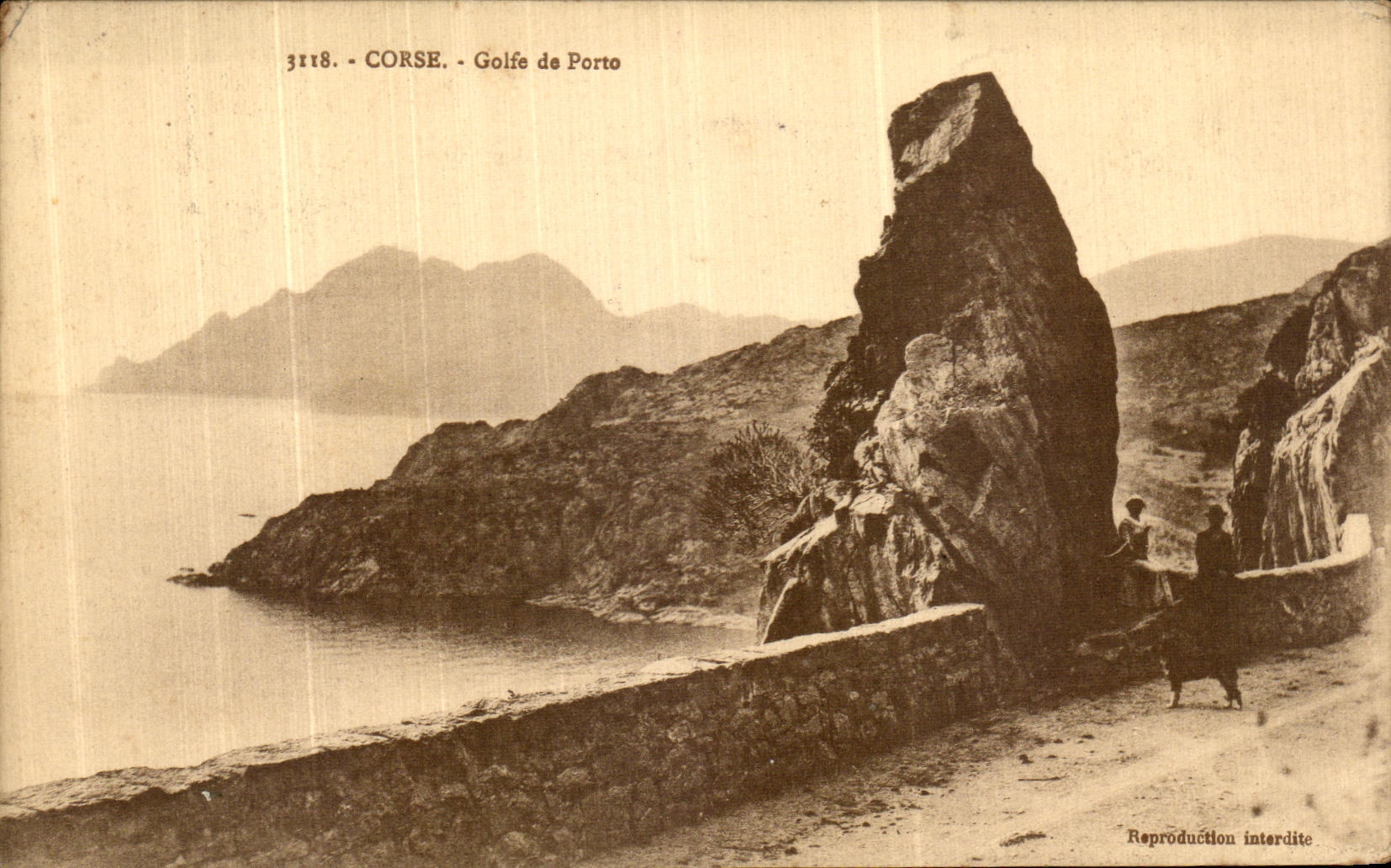 Golfo de Bastia Corcega de la POSTAL de la VENDIMIA de Oporto