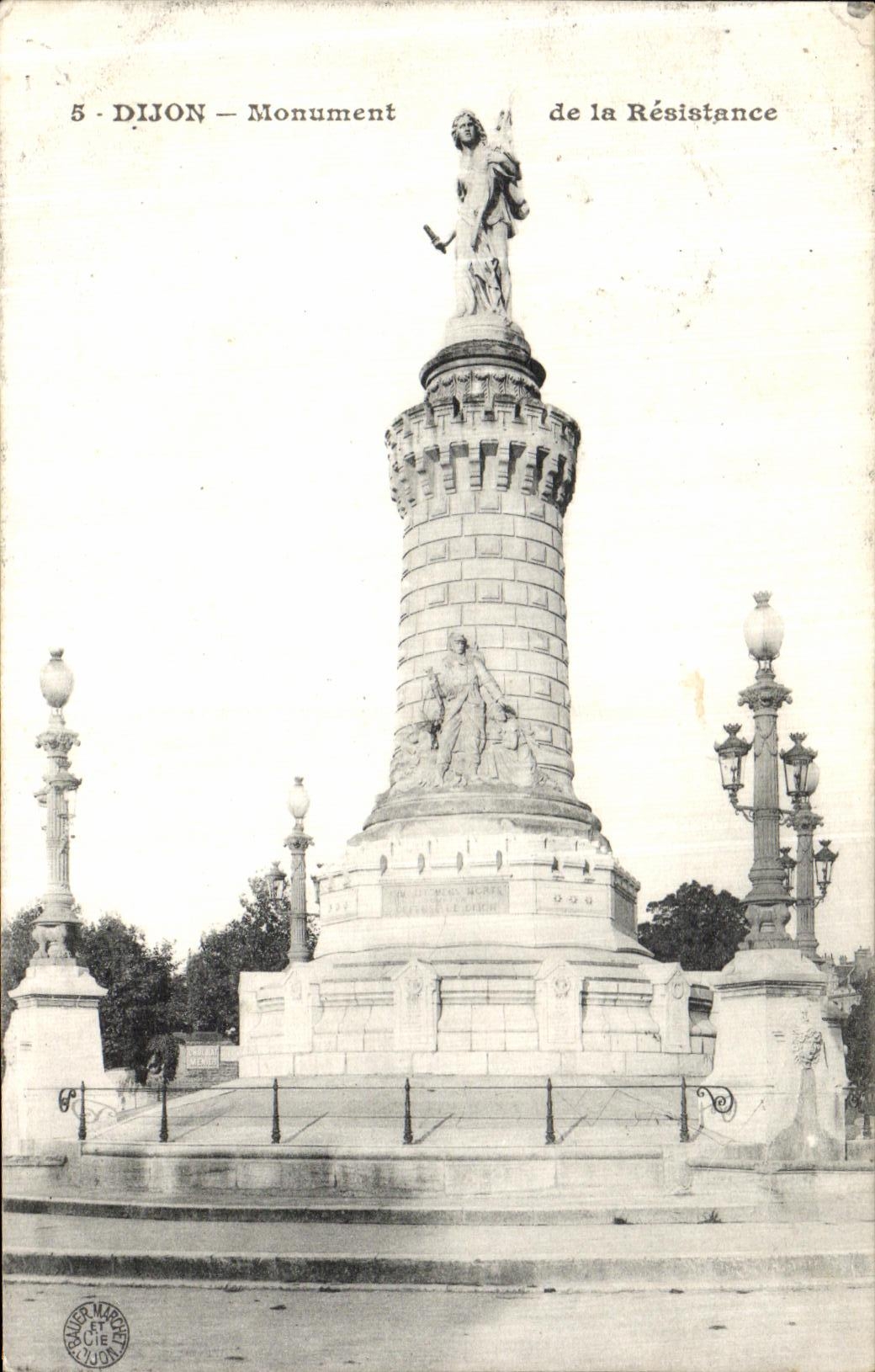 VINTAGE POSTCARD Dijon Monument of Resistance