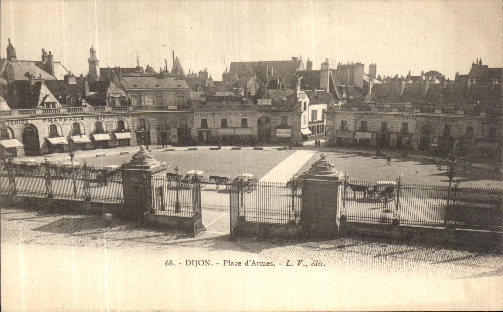 VINTAGE POSTCARD Dijon Places D Armes