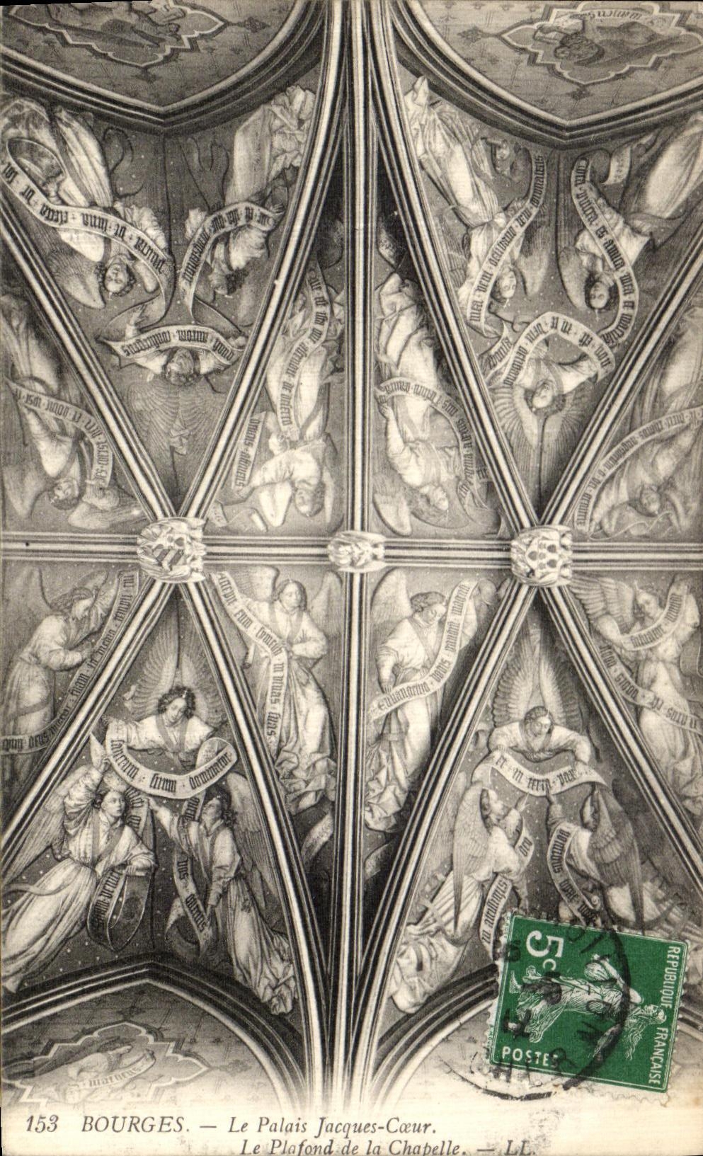 POSTAL Bourges de la VENDIMIA el corazon de Jacques del paladar el techo de la camara acorazada