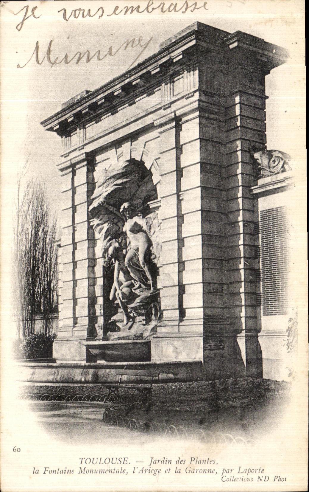 CPA Toulouse Jardin Des Plantes la fontaine monumentale L Ariege et la Garonne par laporte