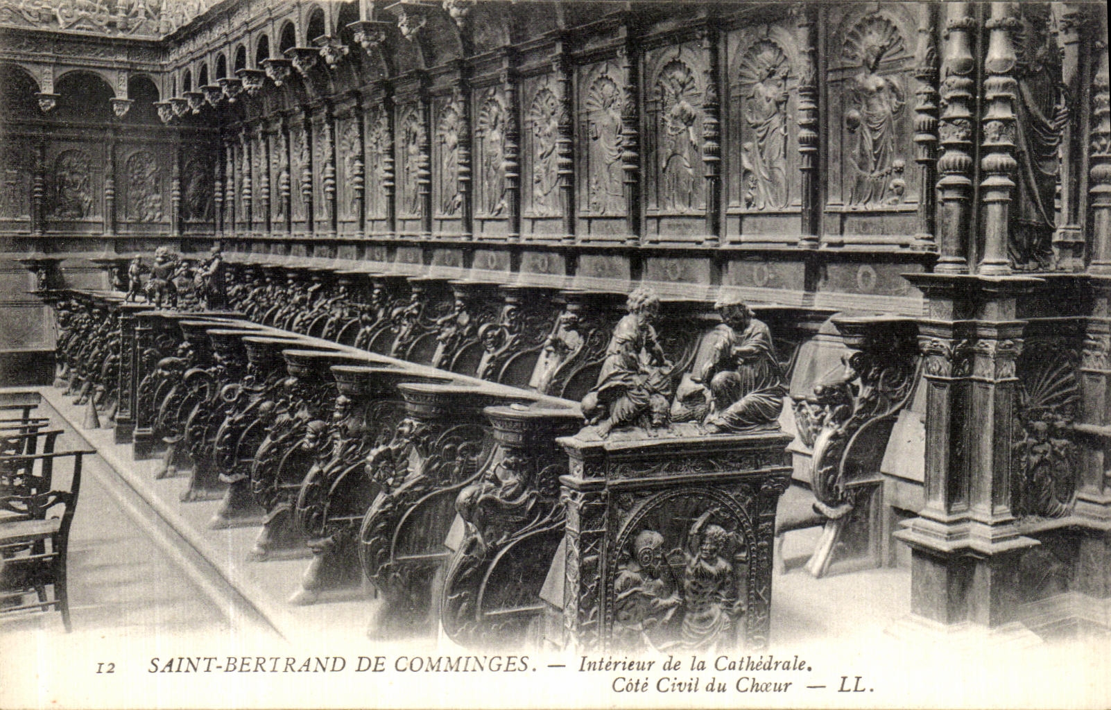 La POSTAL Saint Beltran De Comminges Interieur de la VENDIMIA de la catedral dimensiona el estribillo civil